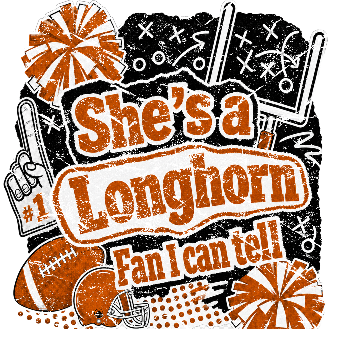 She's a Longhorn Fan I Can Tell Orange DTF transfer
