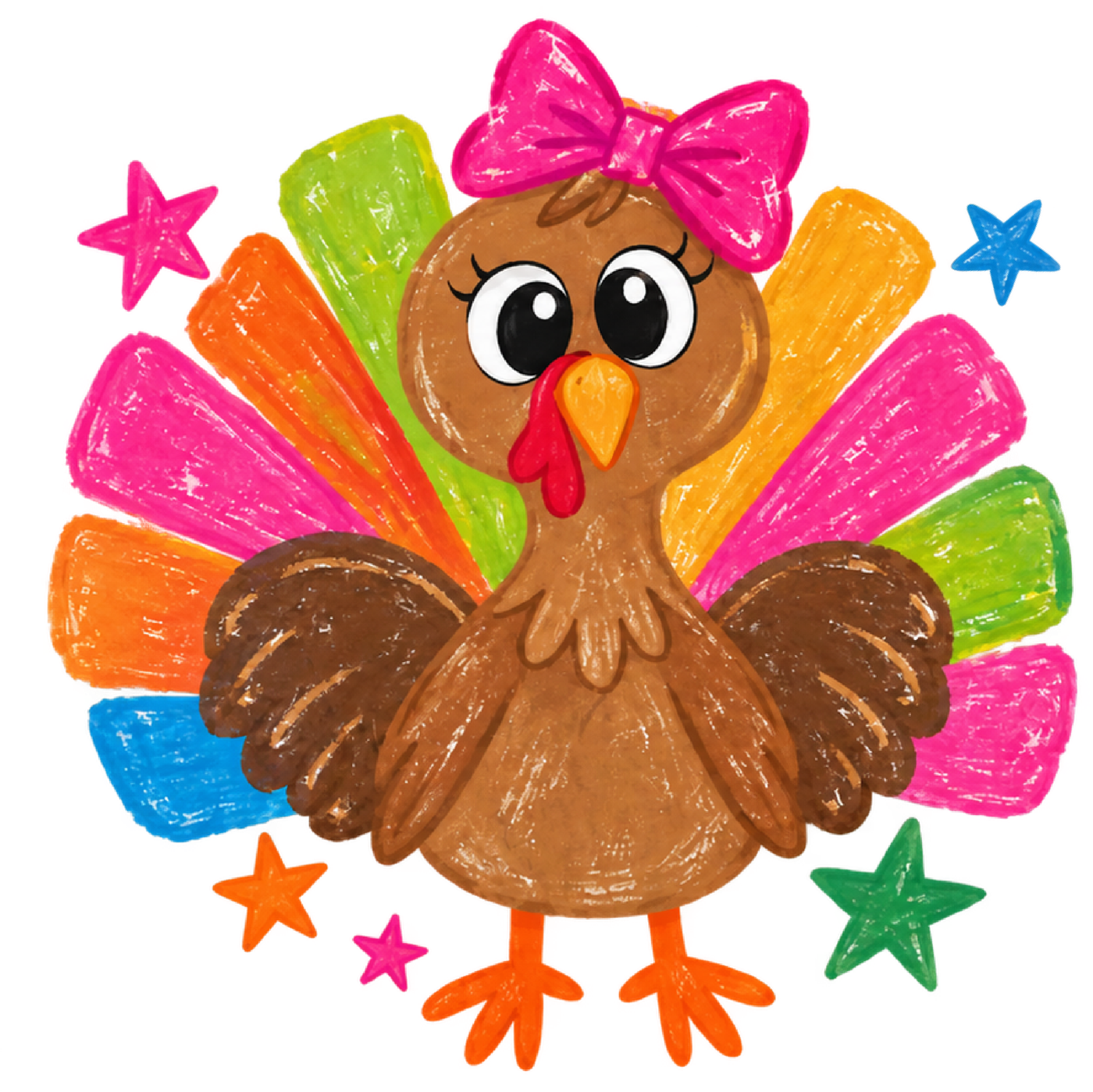 Colorful Girl Turkey Pink Bow DTF transfer