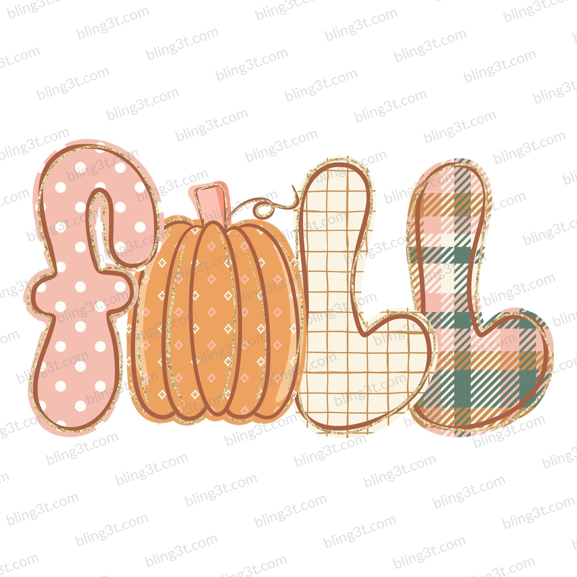 Fall Patchwork Letters with Pumpkin