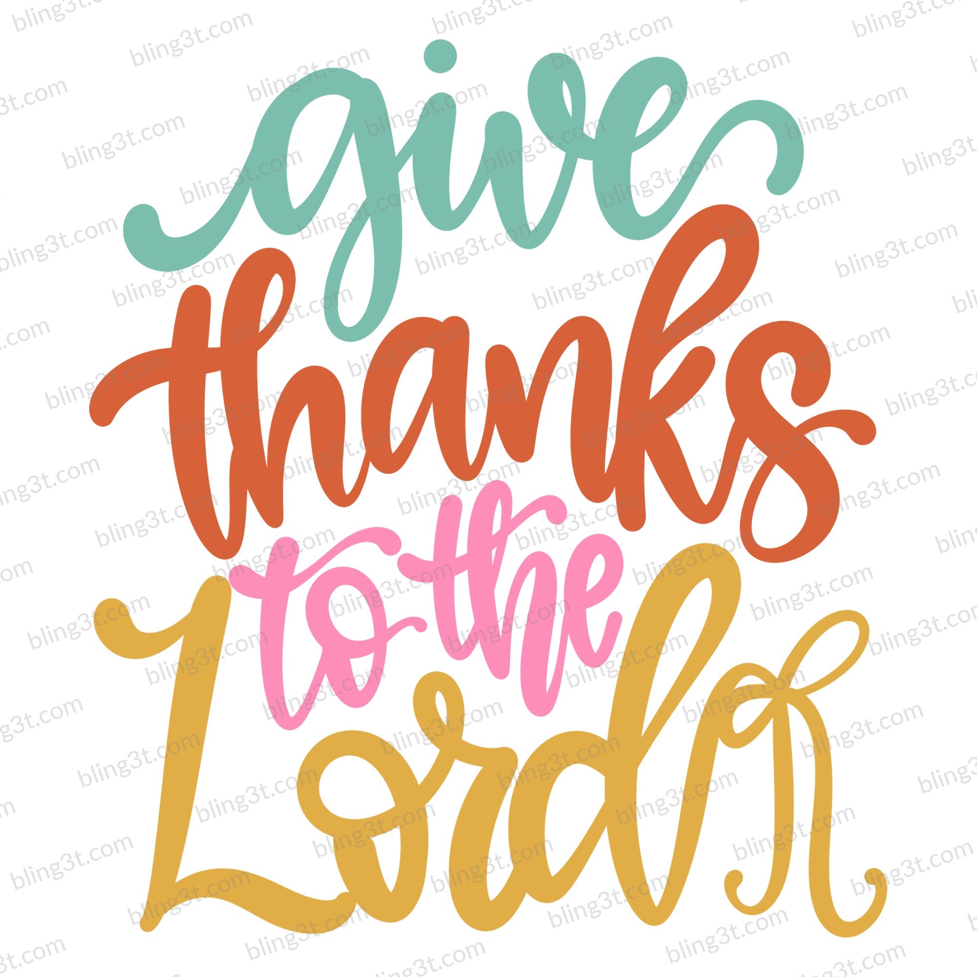 Give Thanks to the Lord Whimsical Script