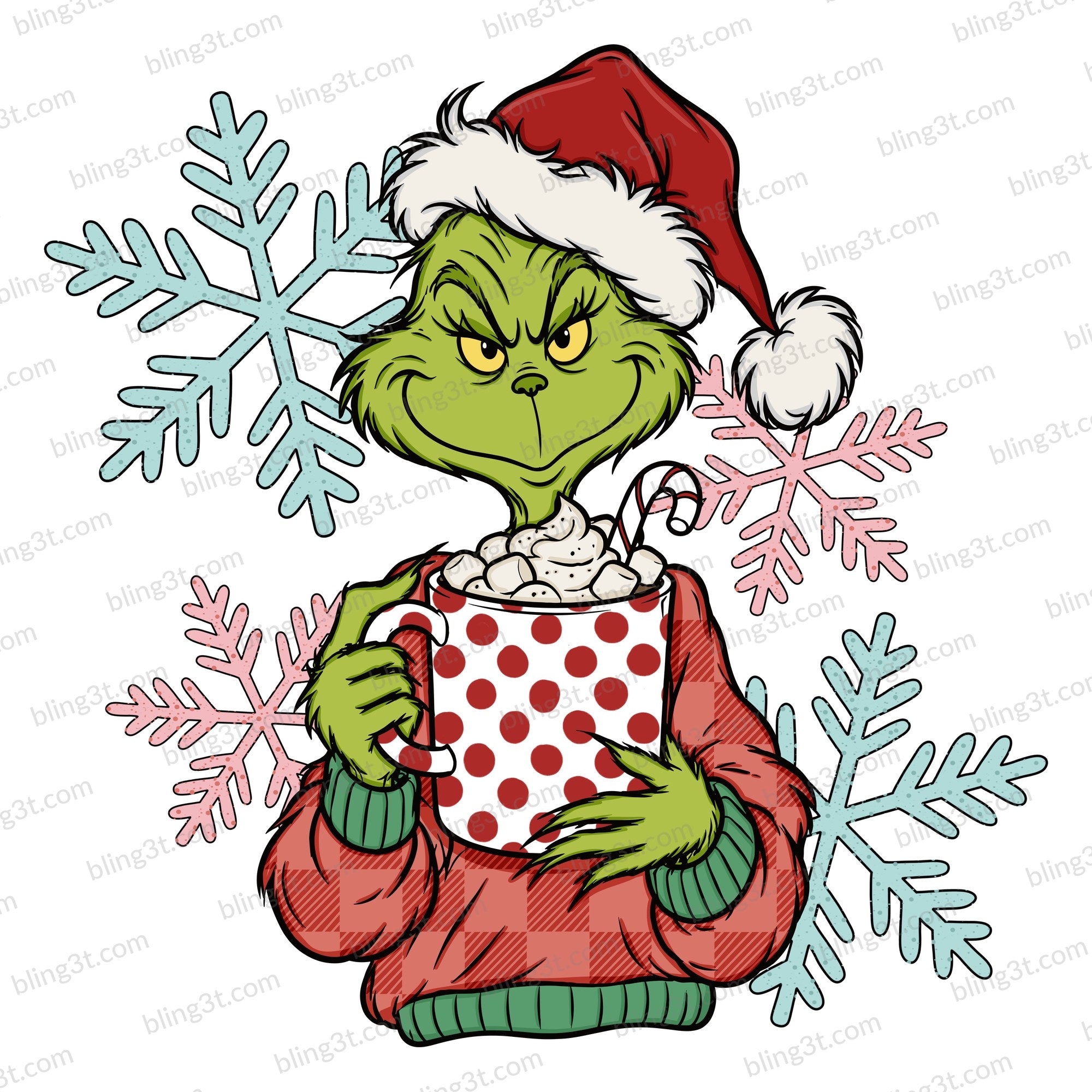 Grinch Hot Cocoa Snowflakes