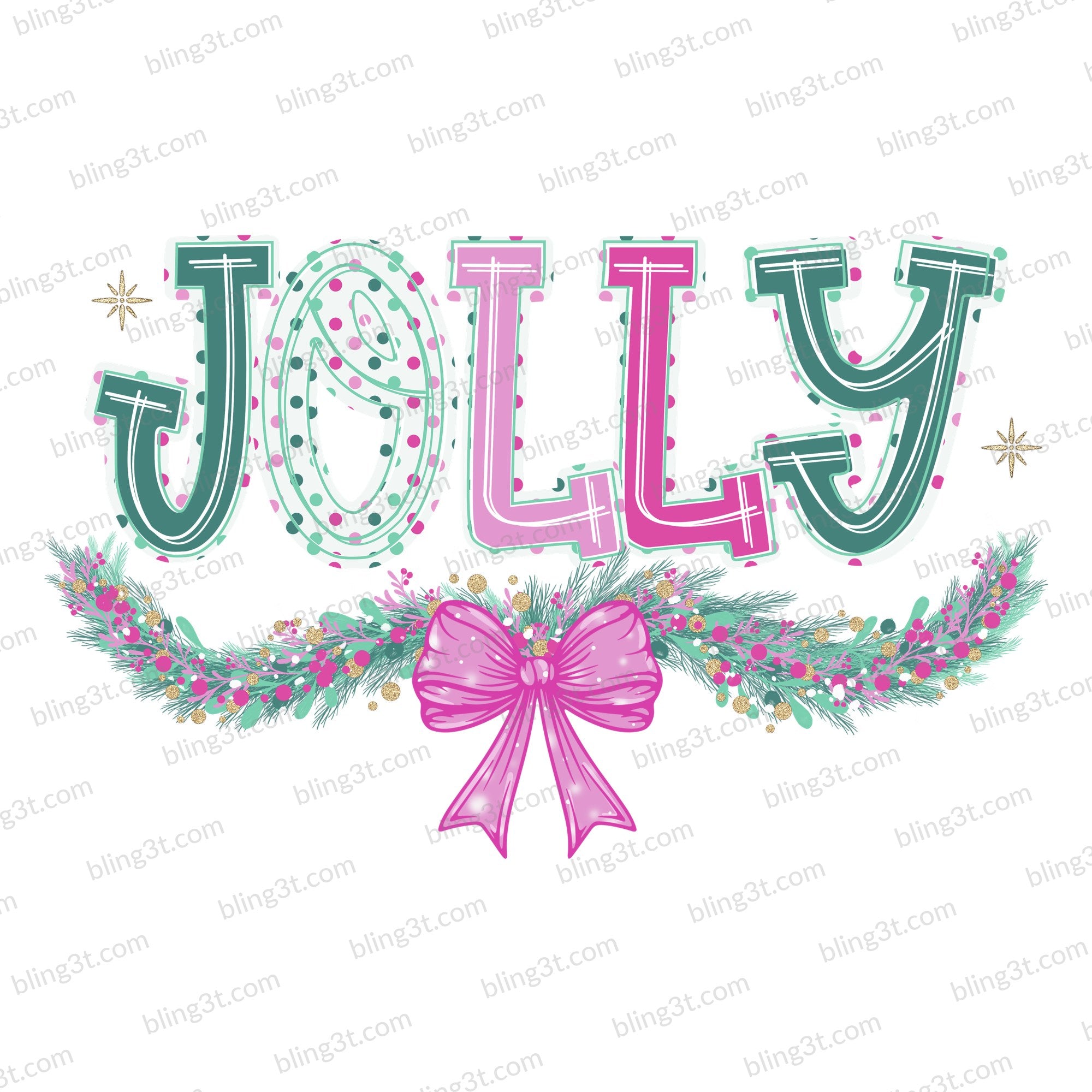 Jolly Garland with Pink Bow