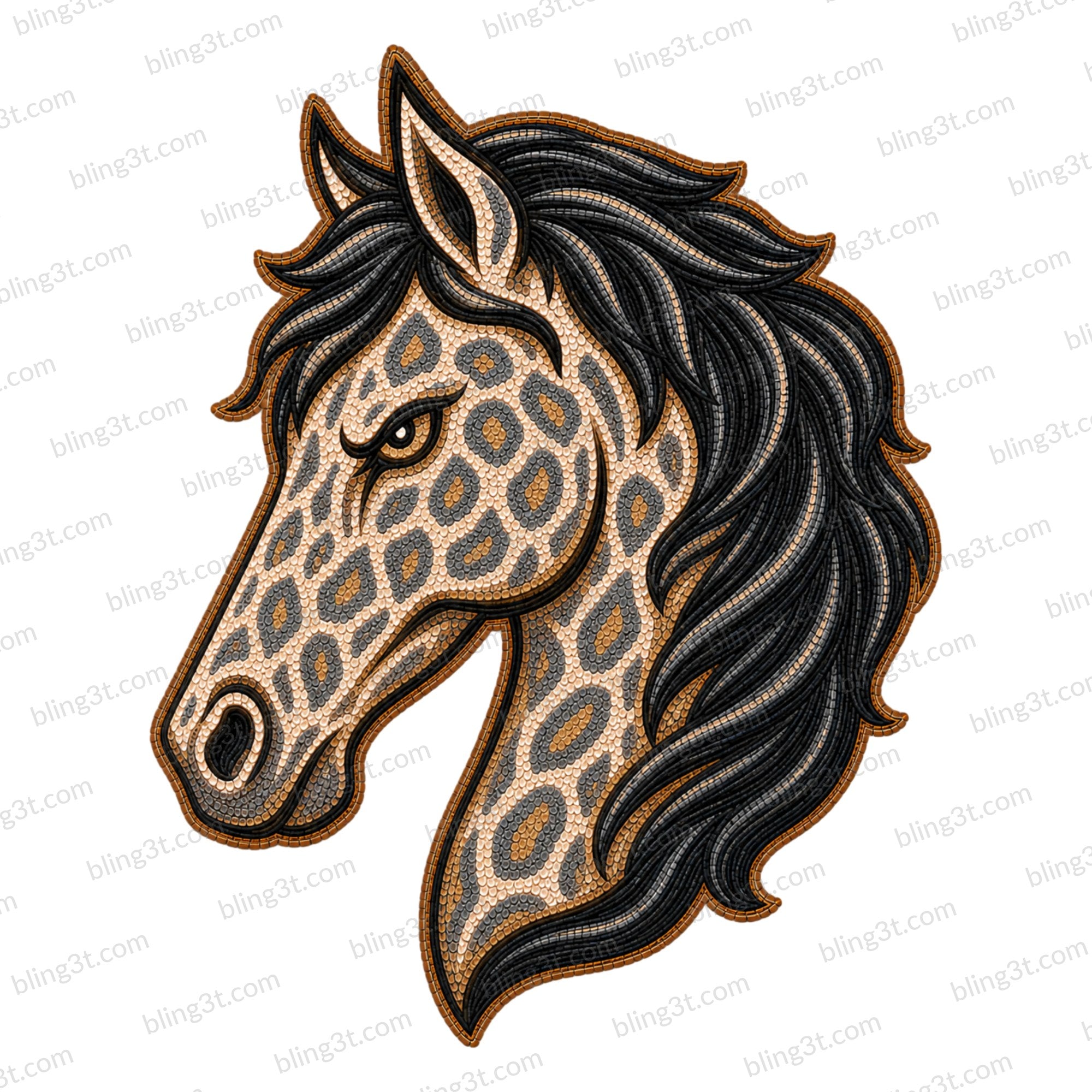 Leopard Mustang Side Profile Mascot