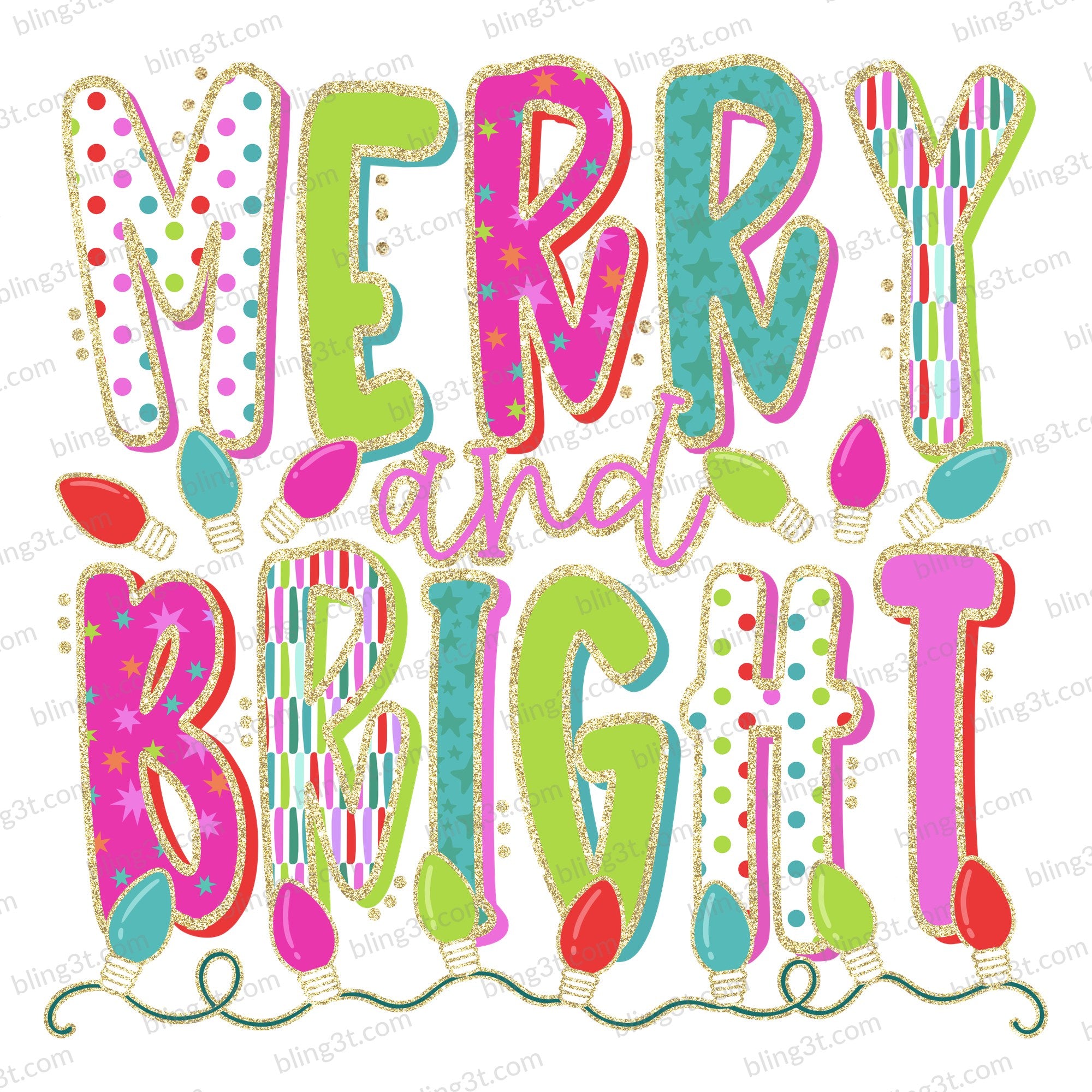 Merry and Bright Glitter Polka Dot Lights
