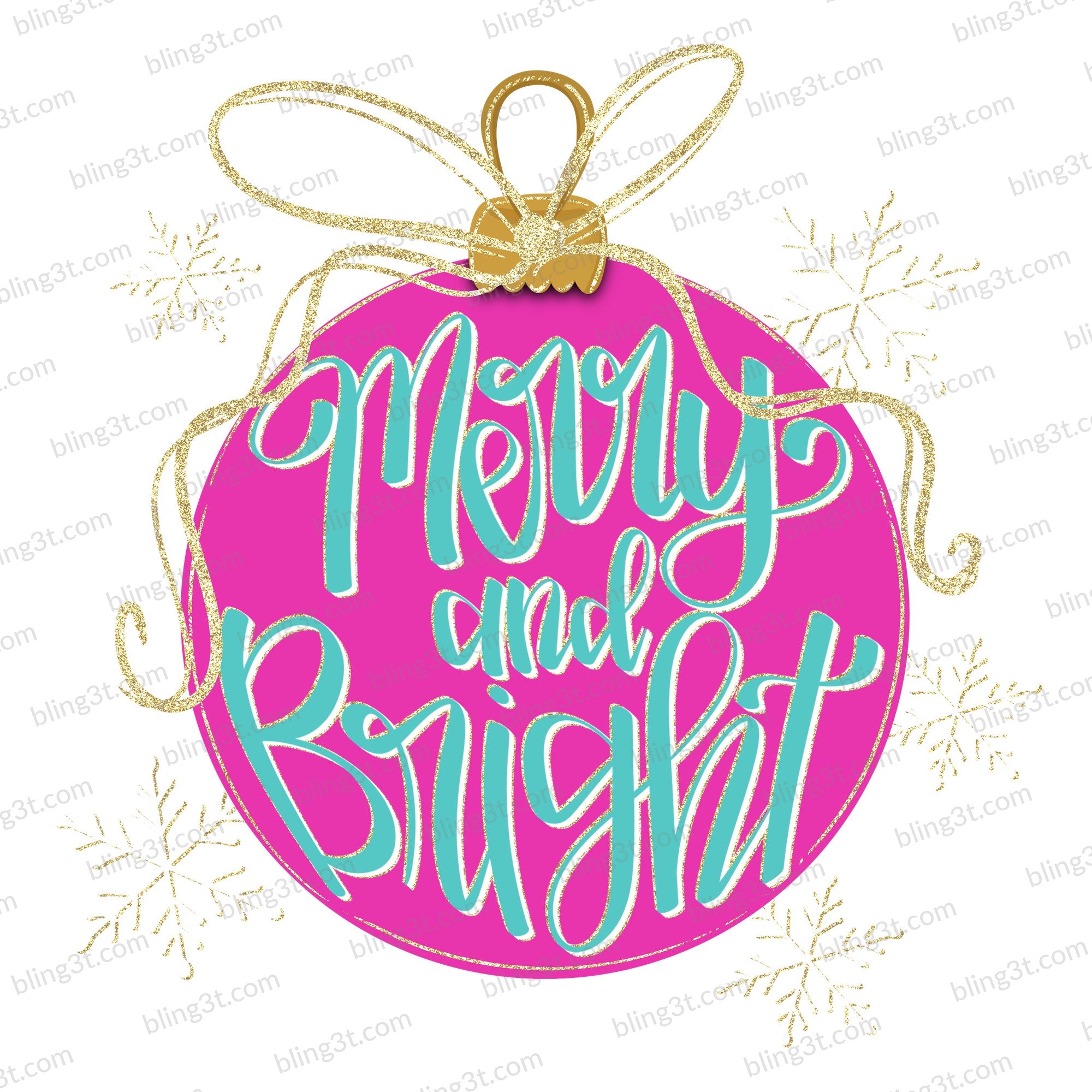 Merry and Bright Pink Ornament