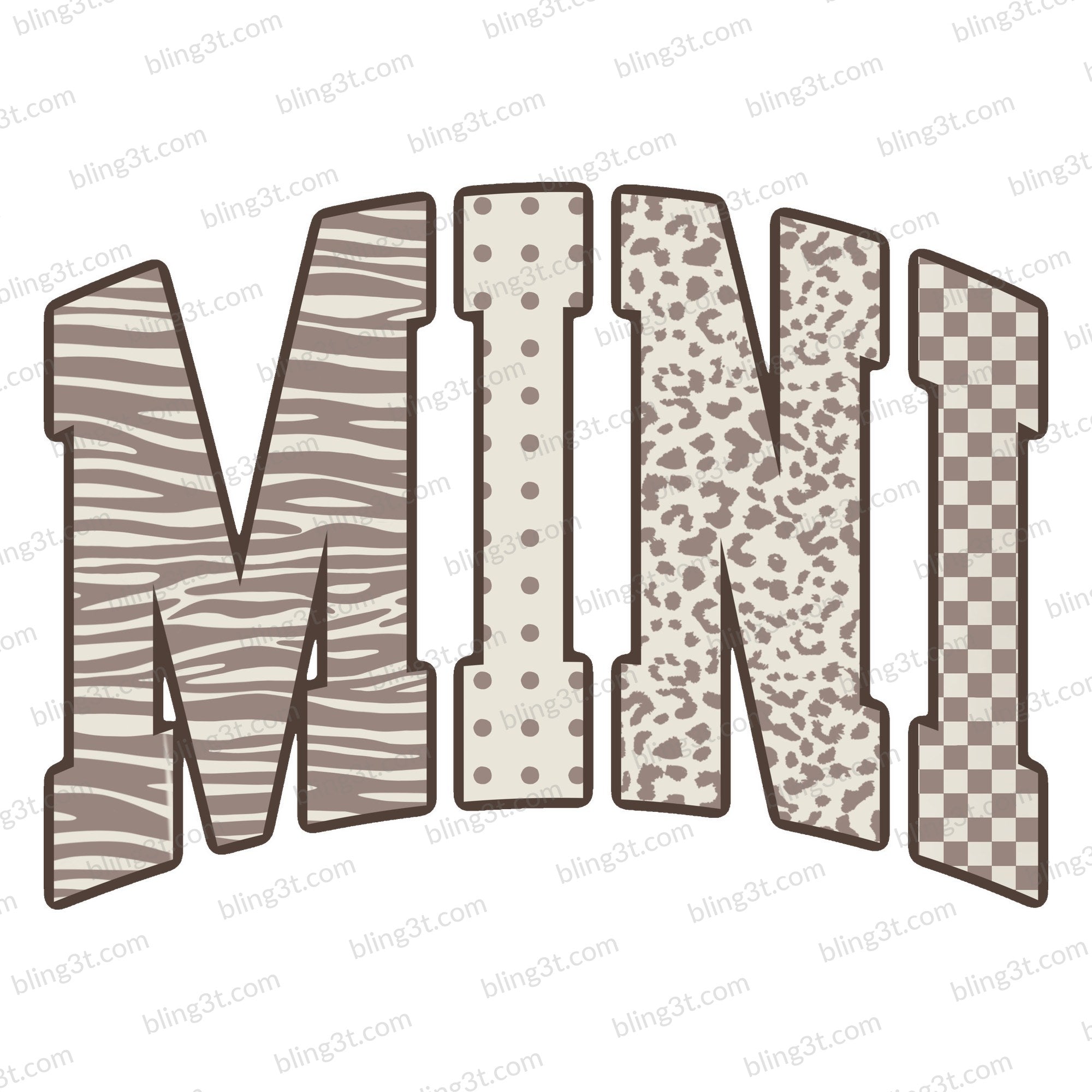 Mini Neutral Animal Print Letters