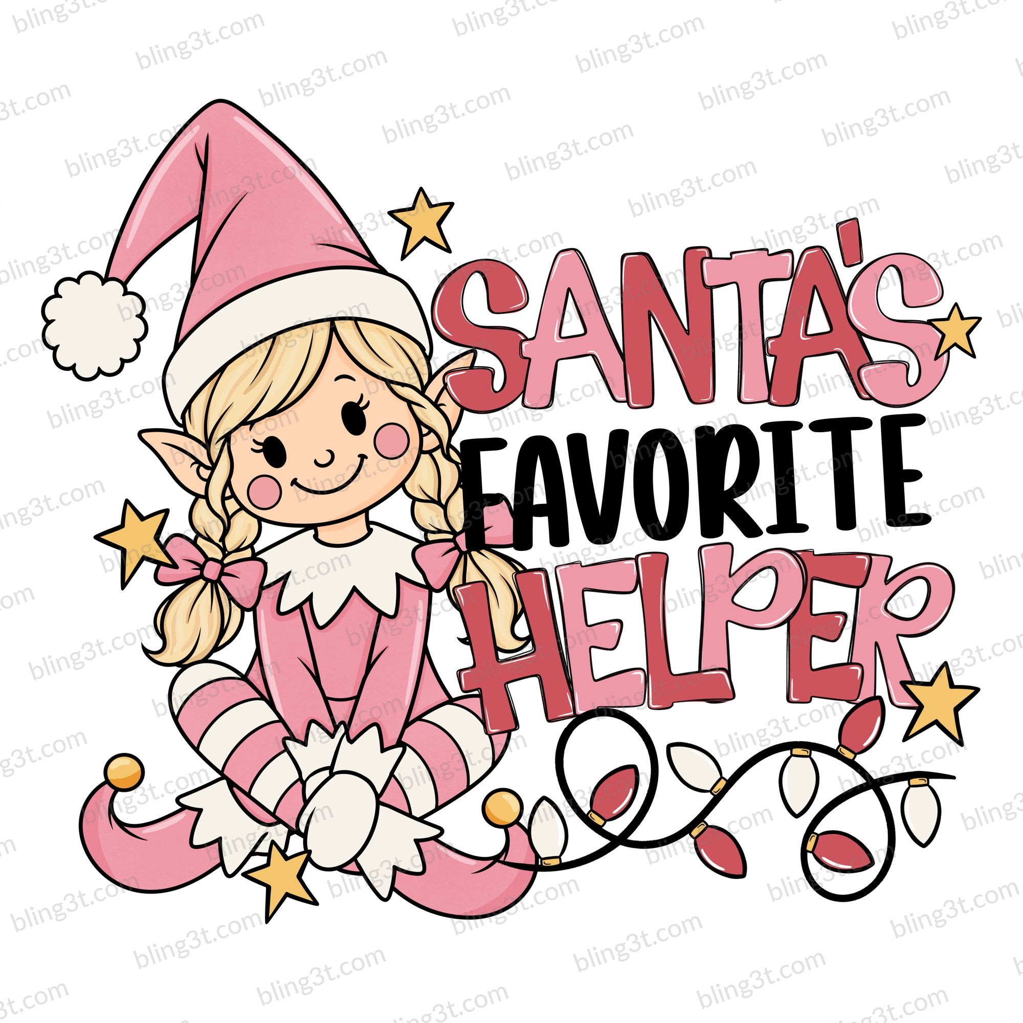 Santa's Favorite Helper Girl Elf Blonde Braids