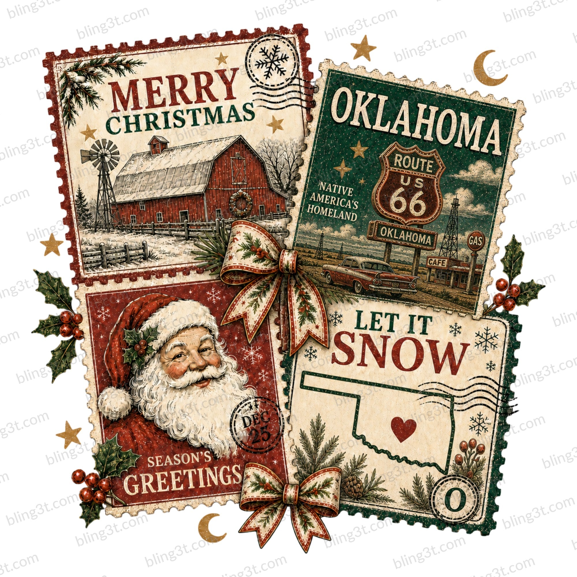 Oklahoma Christmas Postage Stamps