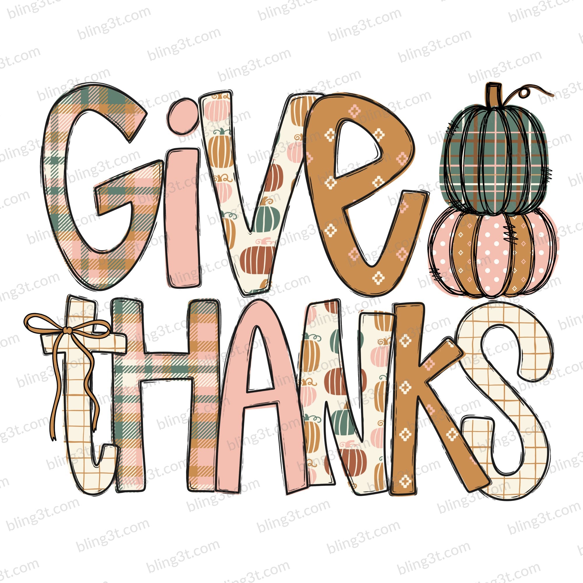 Give Thanks Patchwork Letters Pumpkins