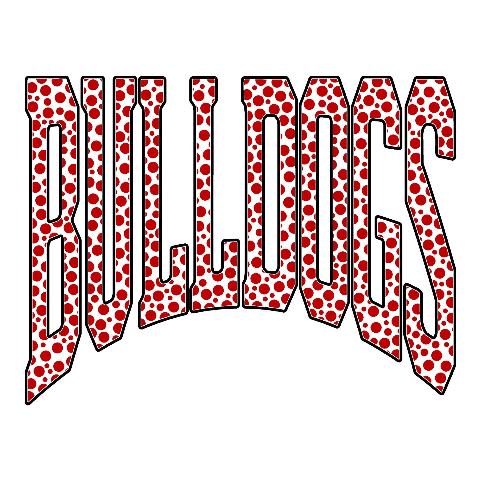 Personalized Polka Dot Varsity Arch Team Name DTF transfer