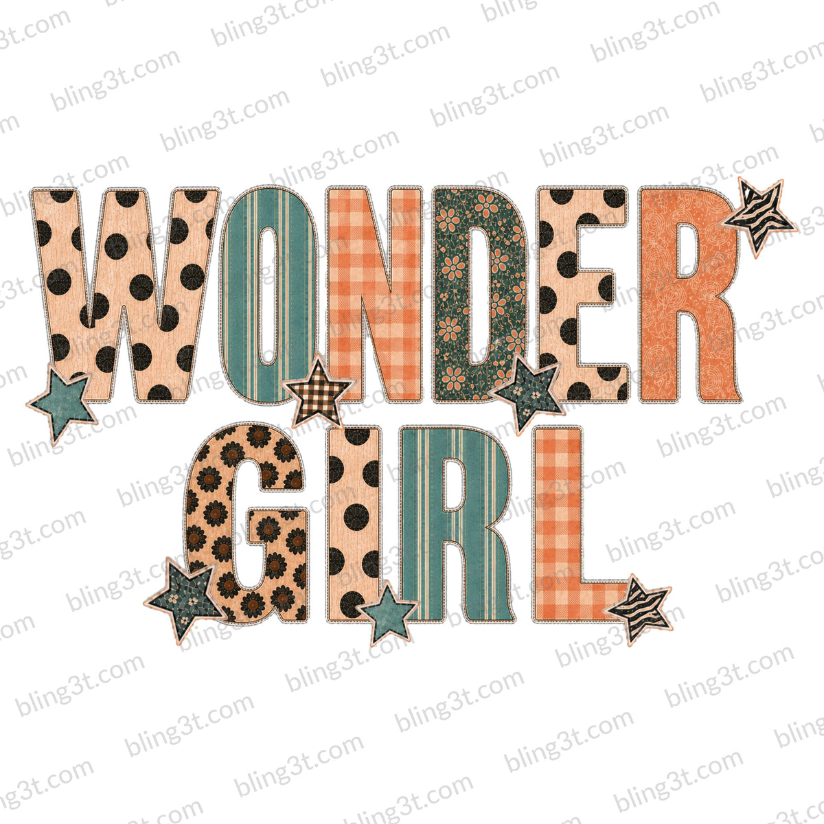 Wonder Girl Patchwork Stars - Bling3t