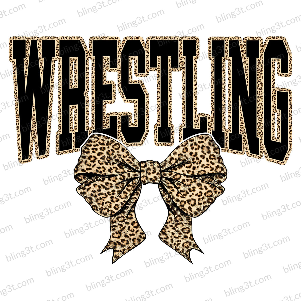Wrestling Leopard Coquette Bow - Bling3t
