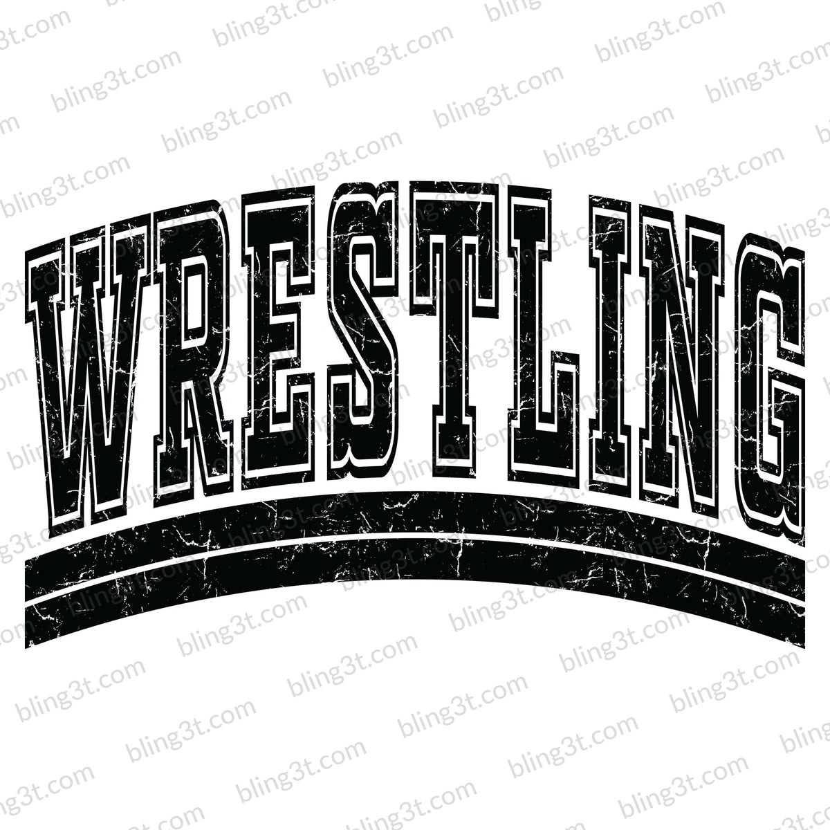 Wrestling Varsity Arch Black Distressed