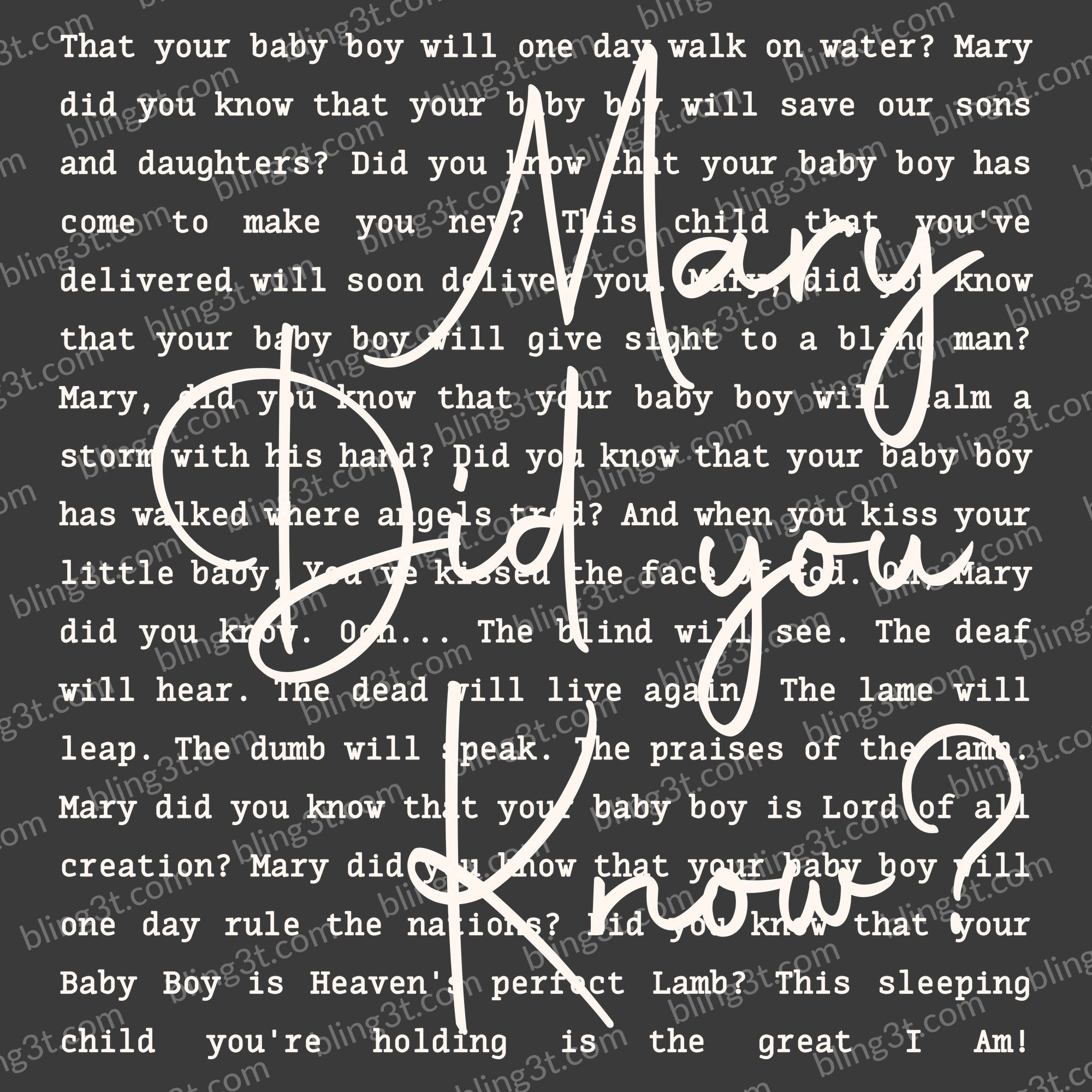 Mary Did You Know Lyrics White
