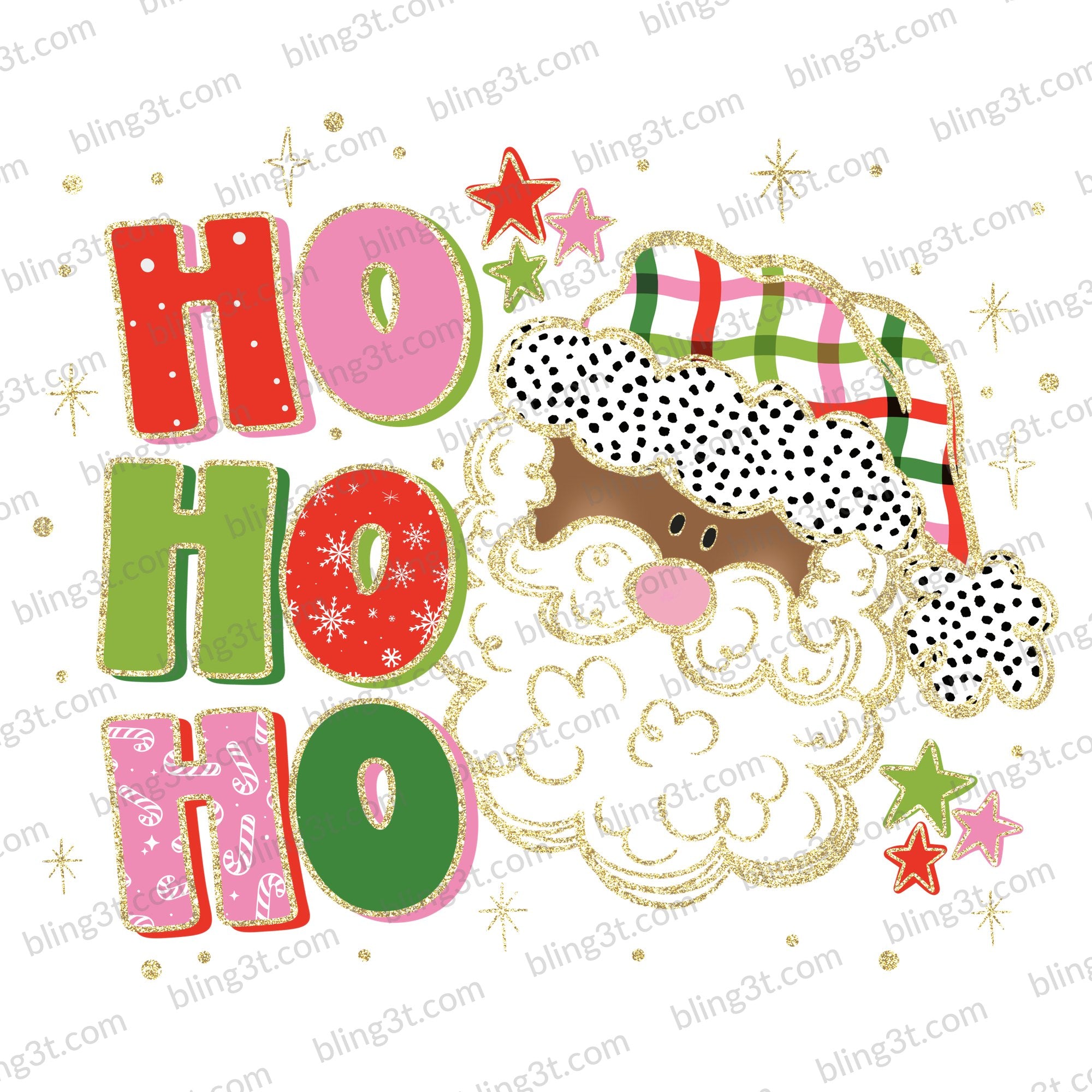 Ho Ho Ho Plaid Santa Brown