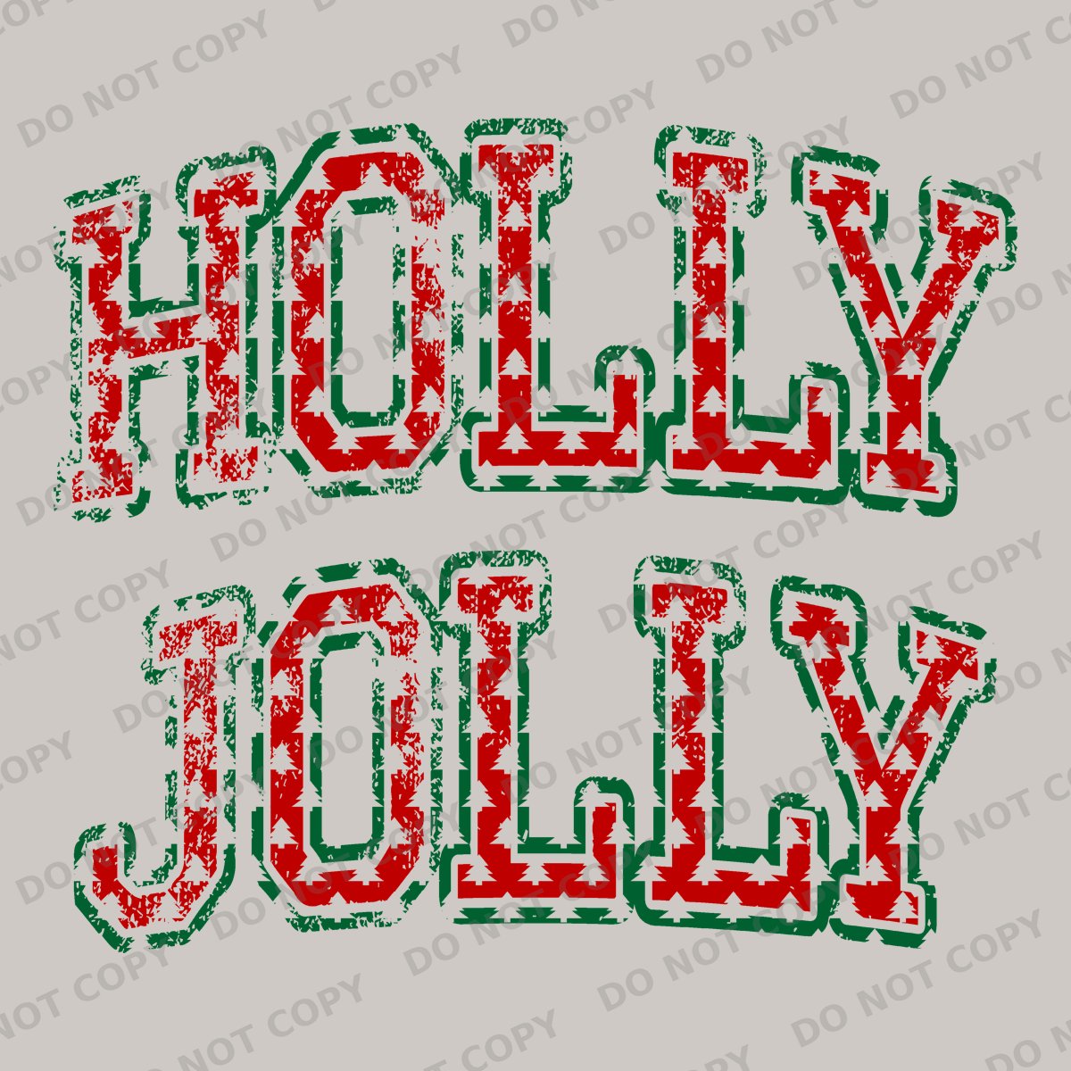 Holly Jolly Tree Cutout Varsity Letters