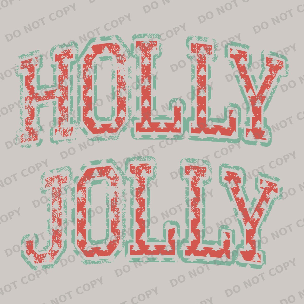 Holly Jolly Tree Cutout Varsity Letters