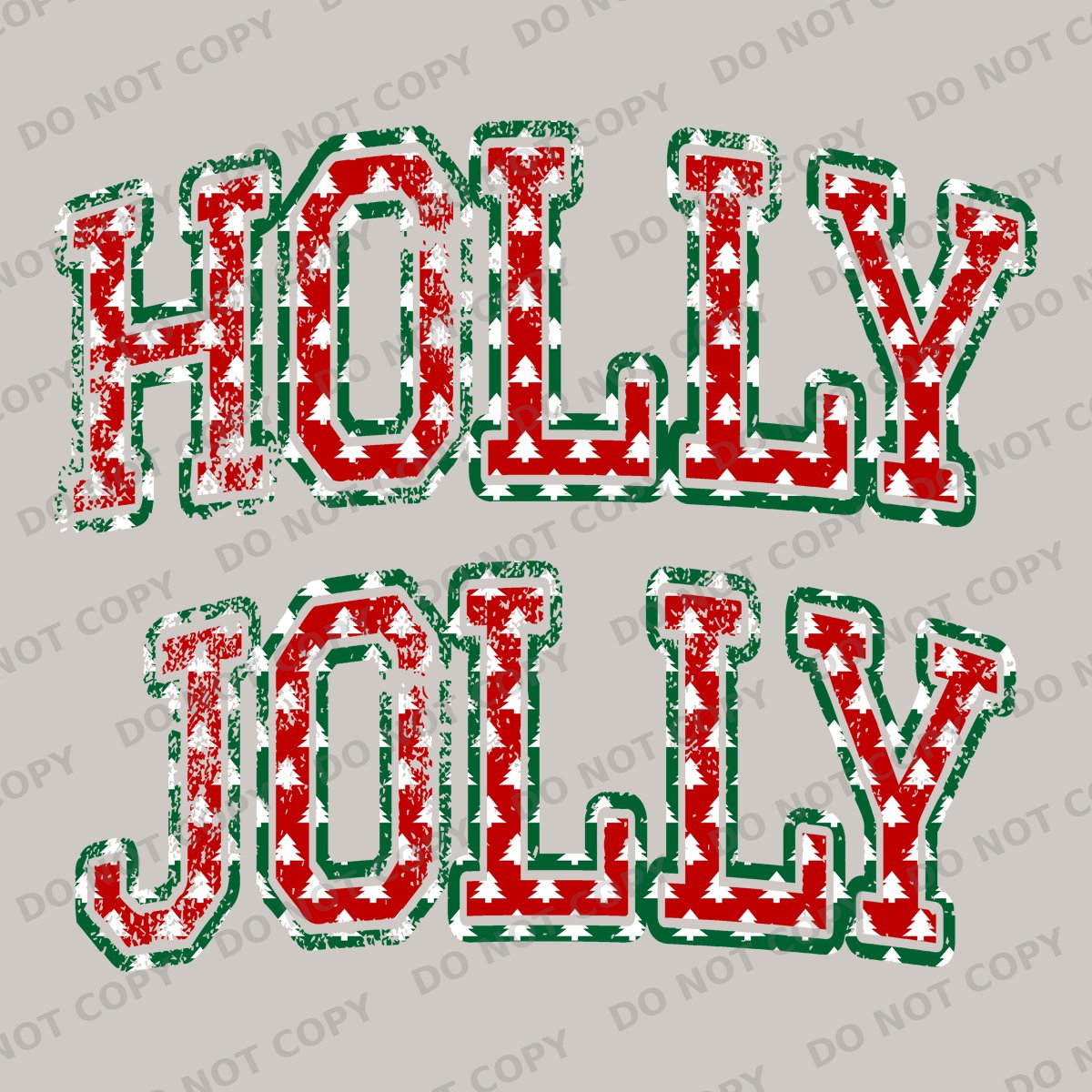 Holly Jolly Tree Cutout Varsity Letters