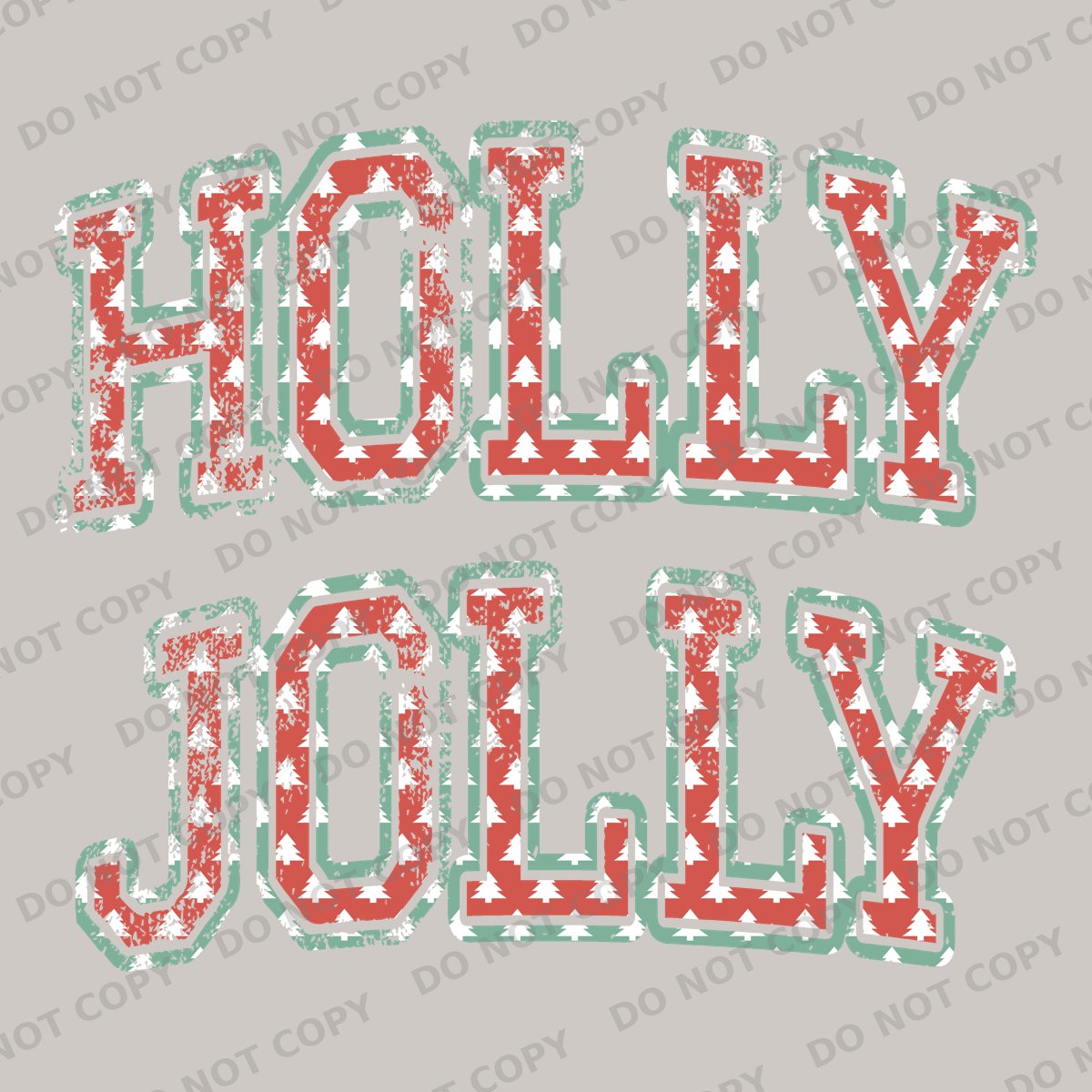 Holly Jolly Tree Cutout Varsity Letters