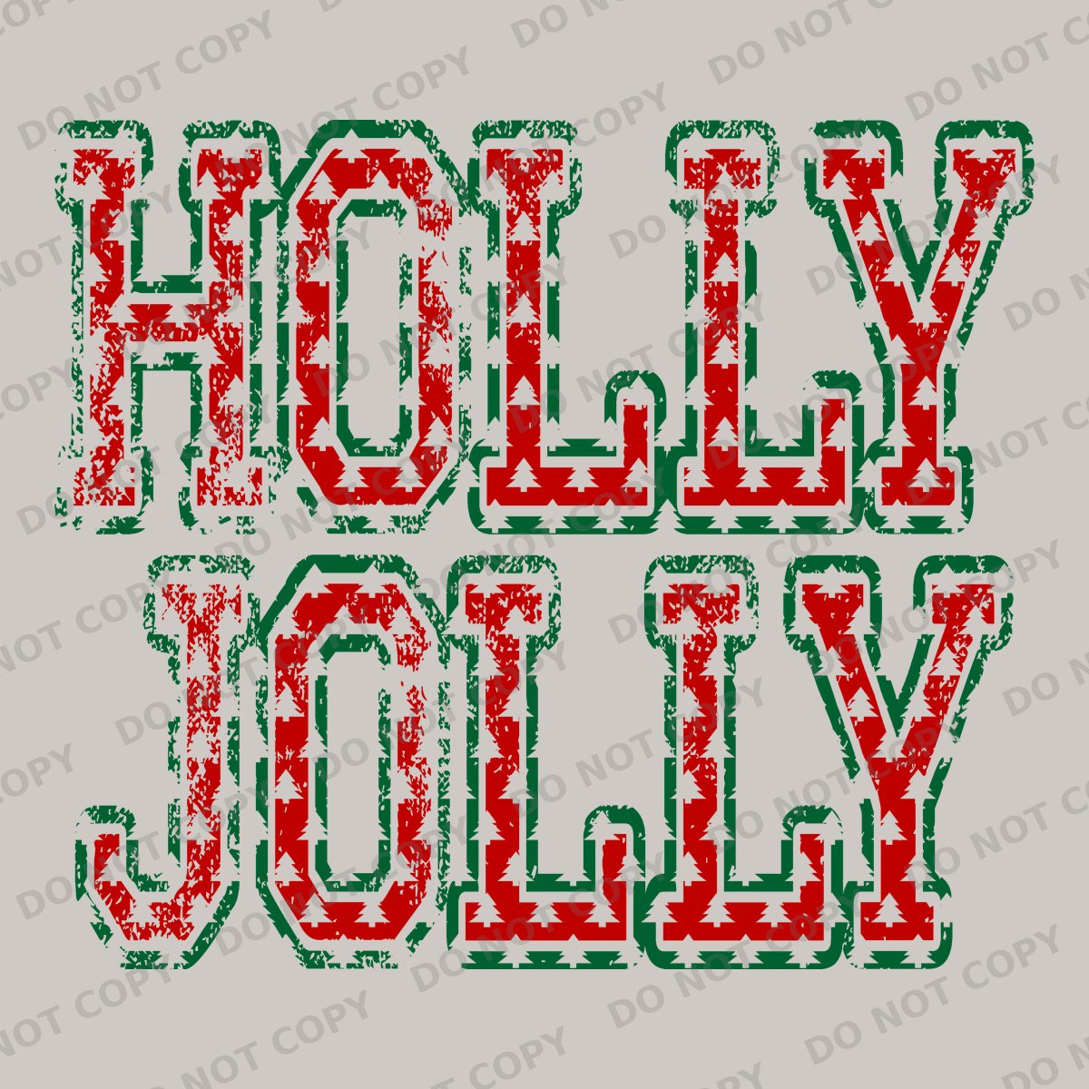 Holly Jolly Tree Cutout Varsity Letters
