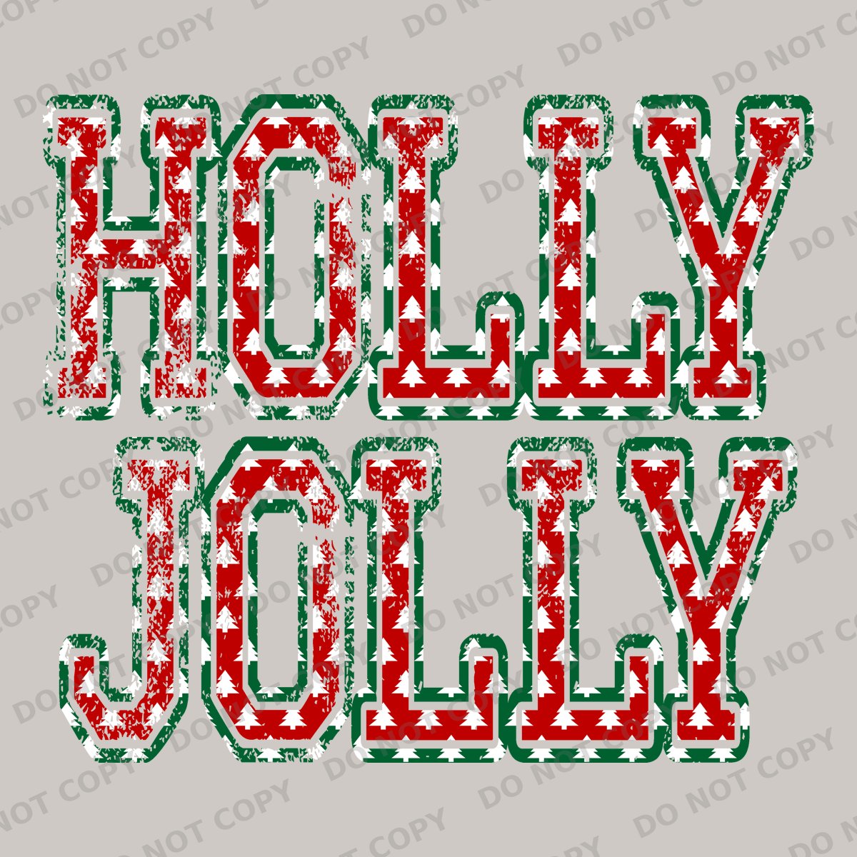Holly Jolly Tree Cutout Varsity Letters