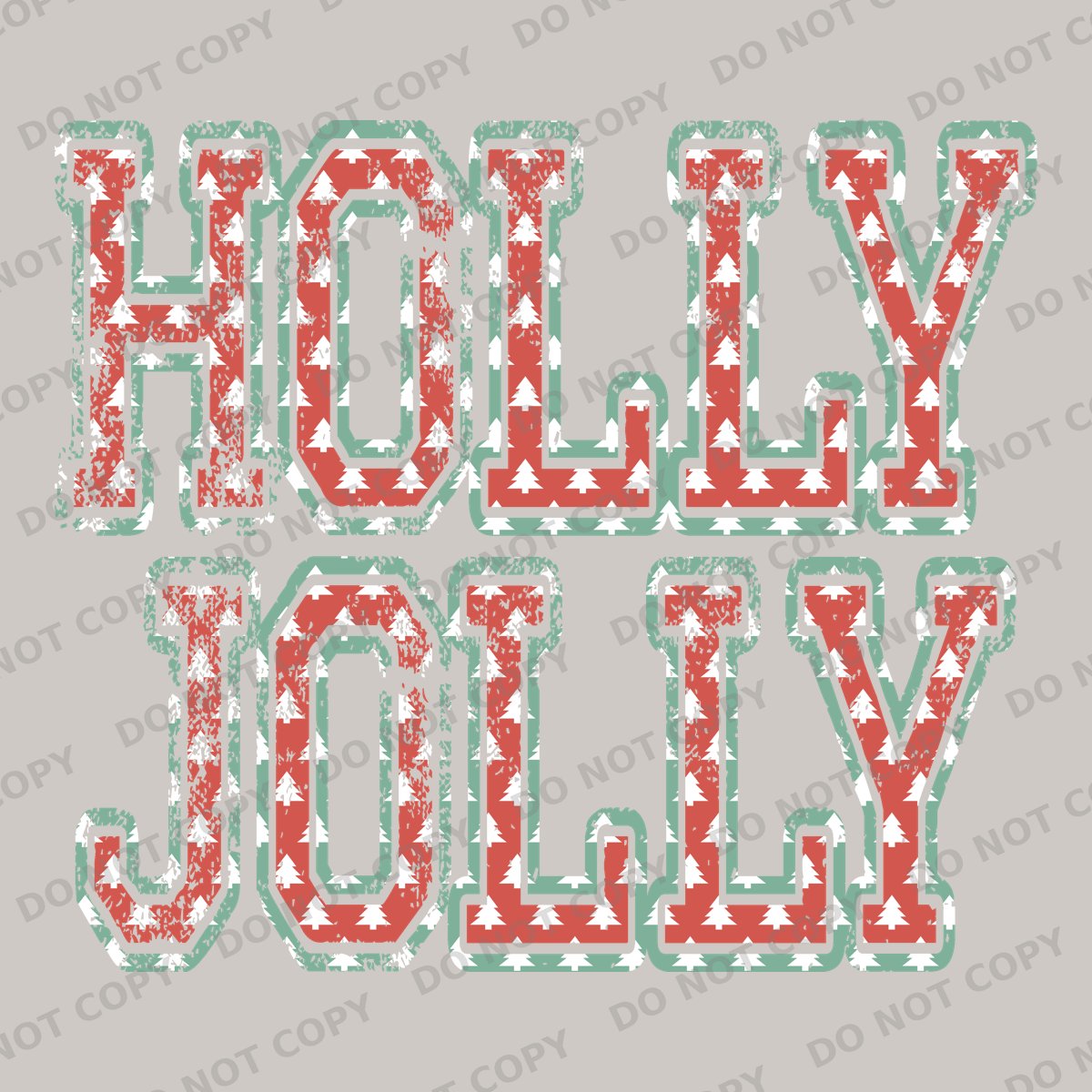 Holly Jolly Tree Cutout Varsity Letters