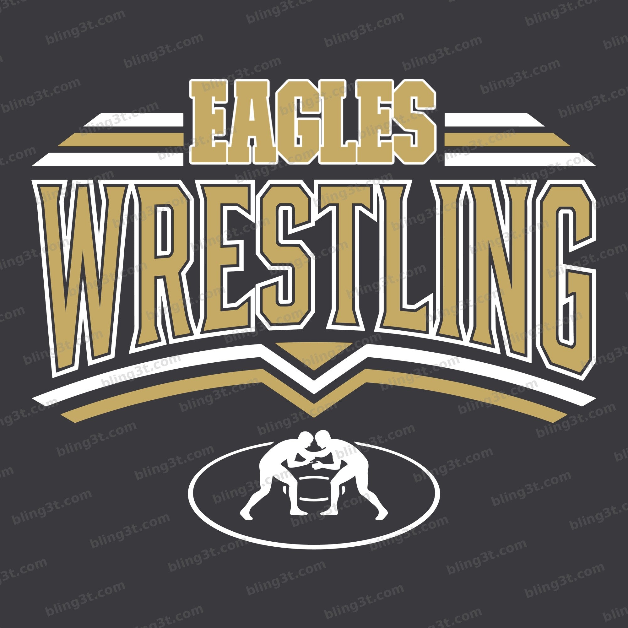 Personalized Wrestling Team Name Chevron Bars