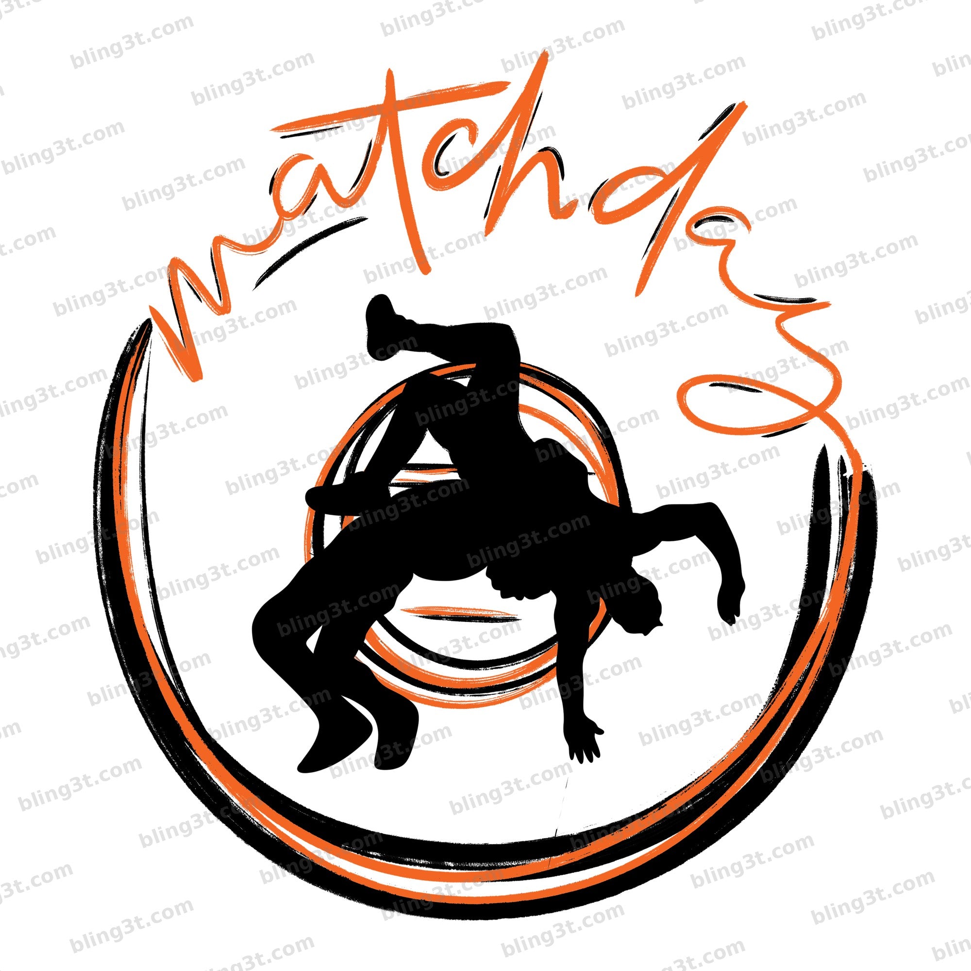 Matchday Wrestling Brush Script Circle