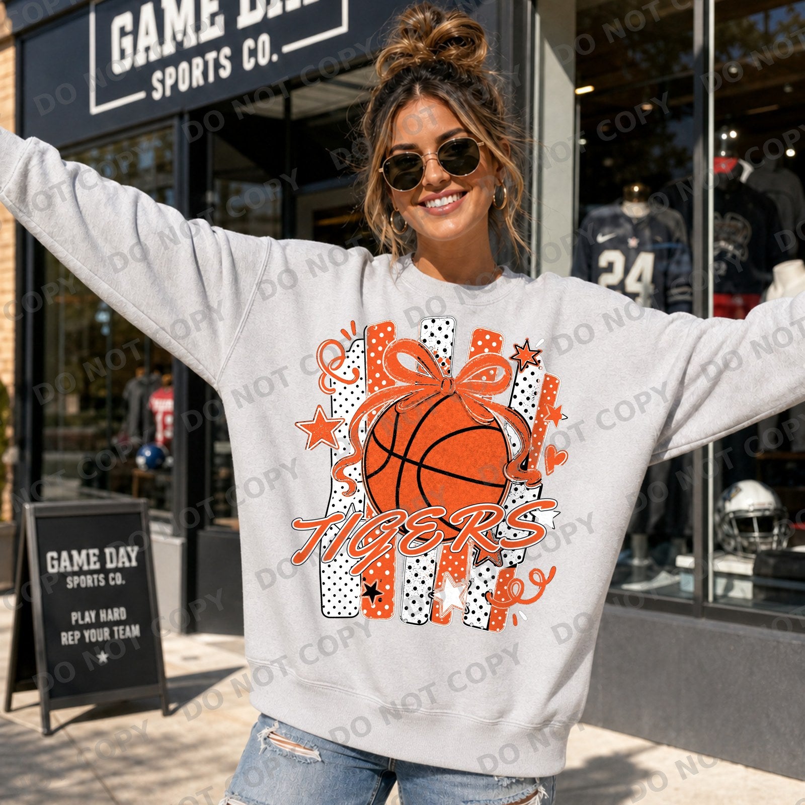 TIGERS heather gray crewneck mockup