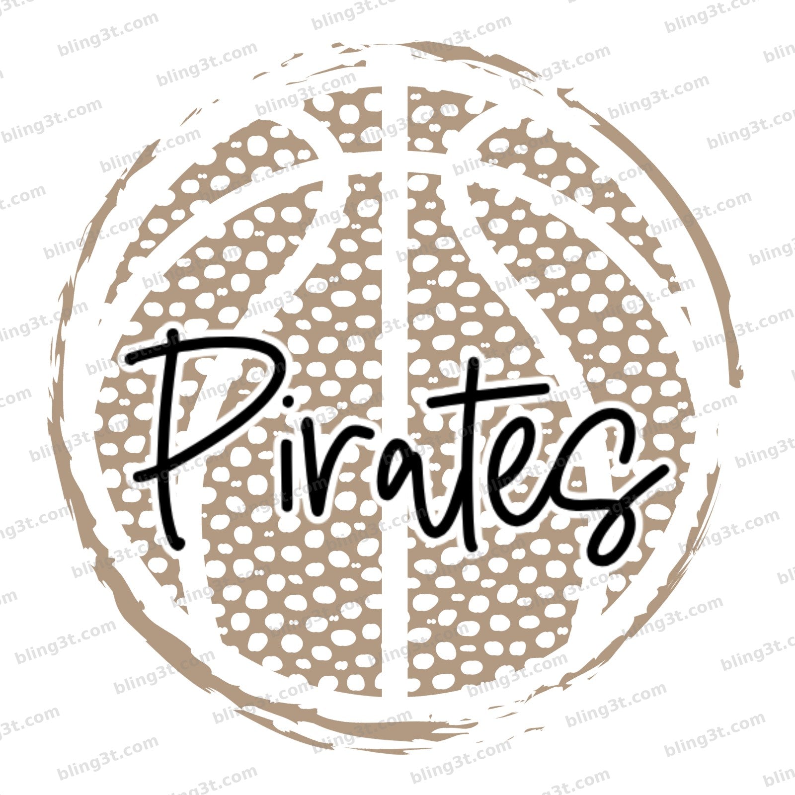 Personalized Speckled Basketball Script Team Name Pirates original tan