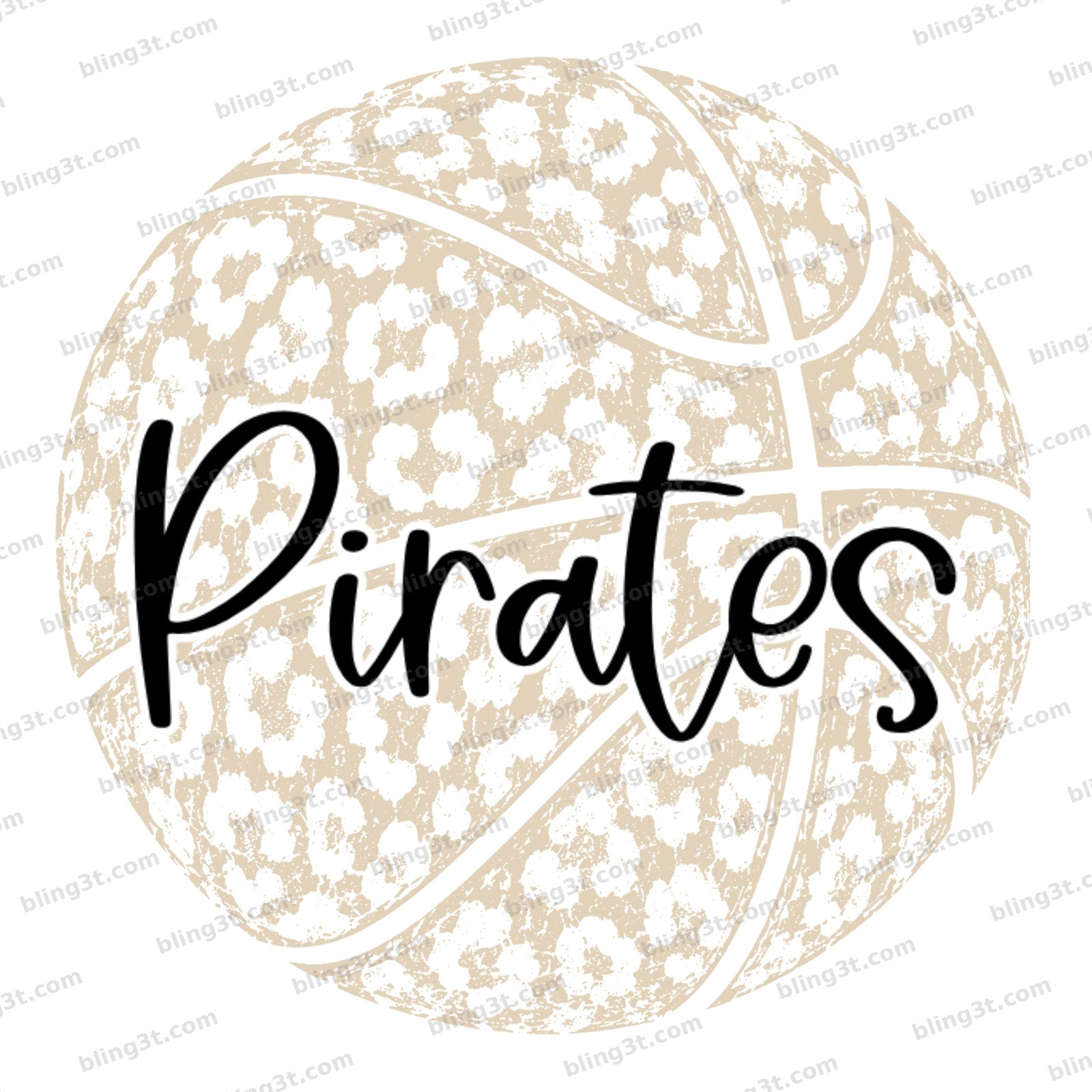 Personalized Leopard Basketball Script Team Name Pirates original cream