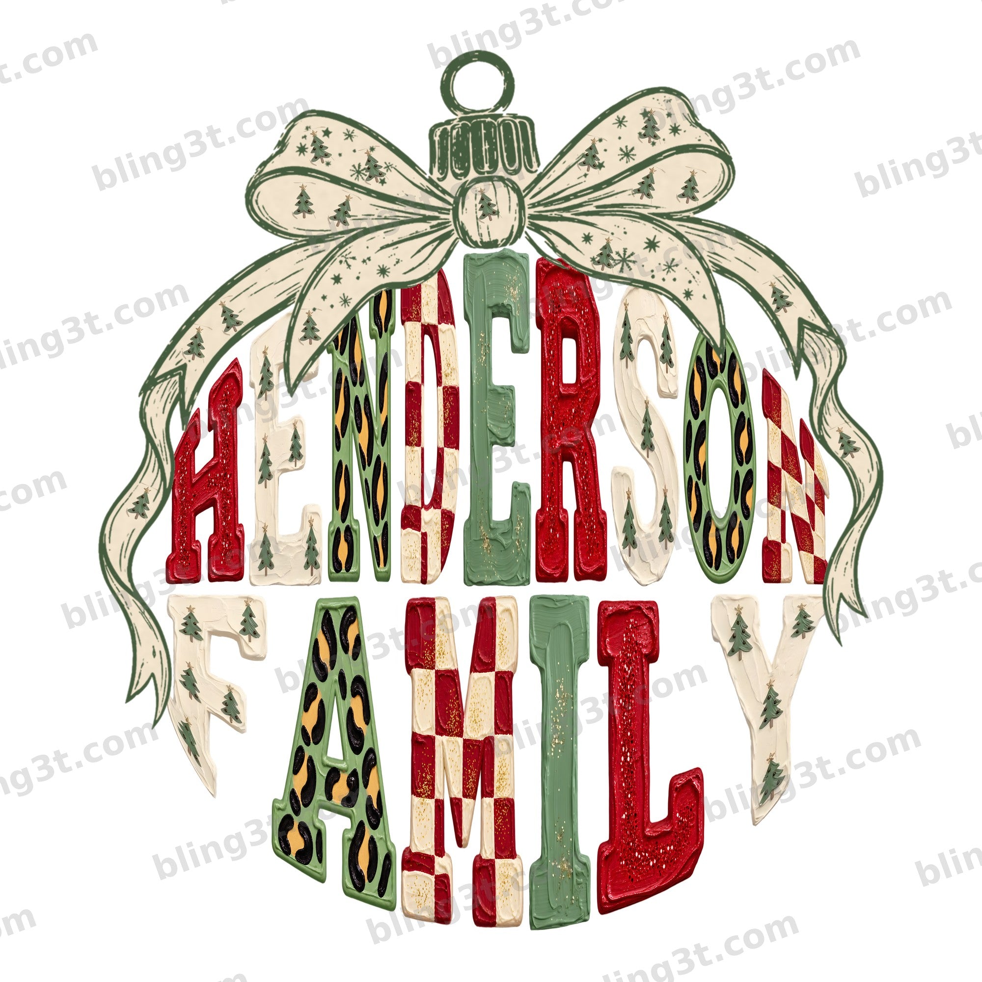 Personalized Christmas Ornament Family Name - HENDERSON FAMILY