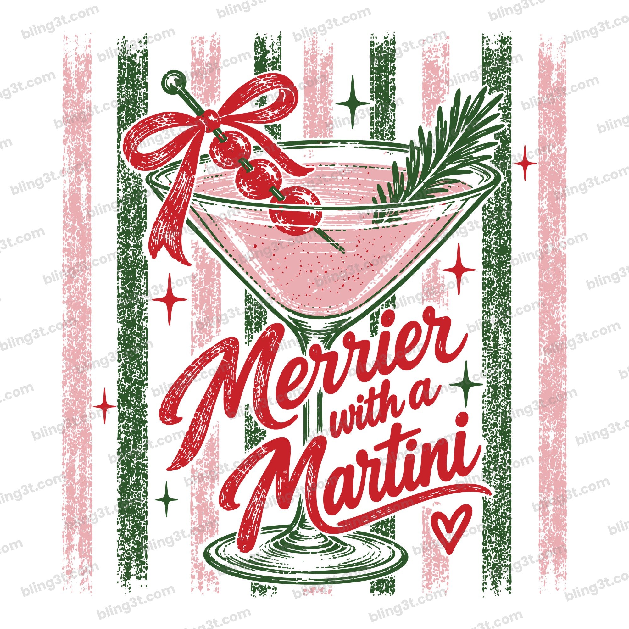 Merrier with a Martini Christmas Stripes