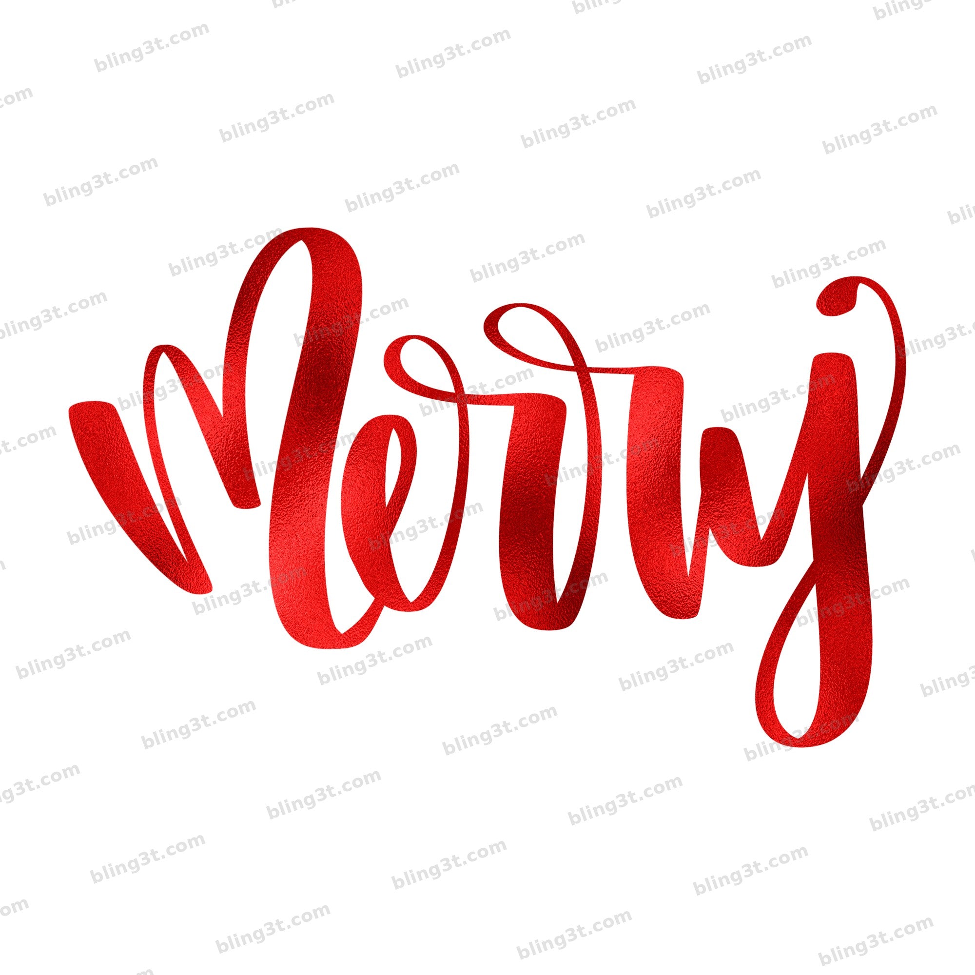 Merry Red Metallic Script