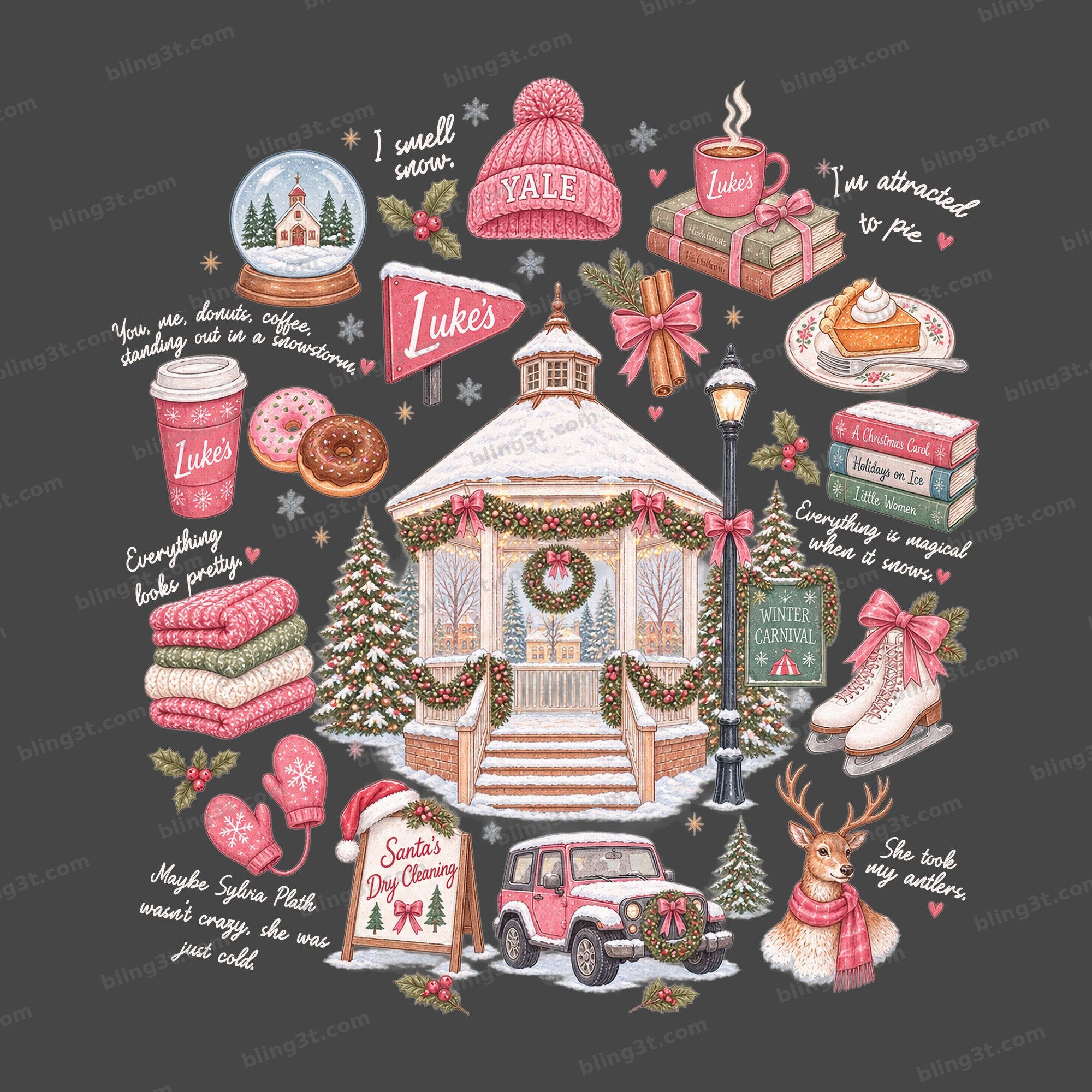 Gilmore Girls I Smell Snow Stars Hollow Winter Collage White Text