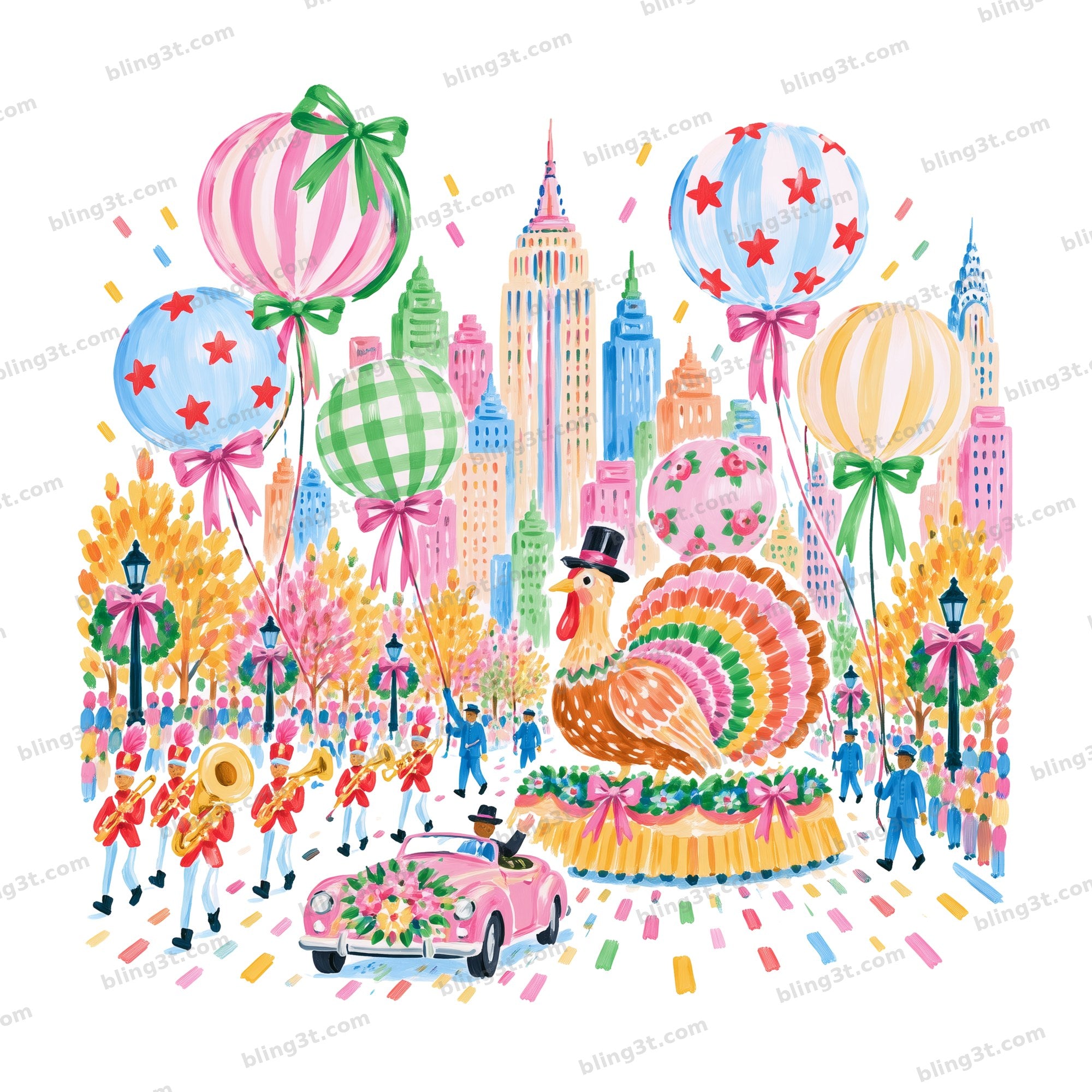 Thanksgiving Day Parade City Balloons Turkey Float