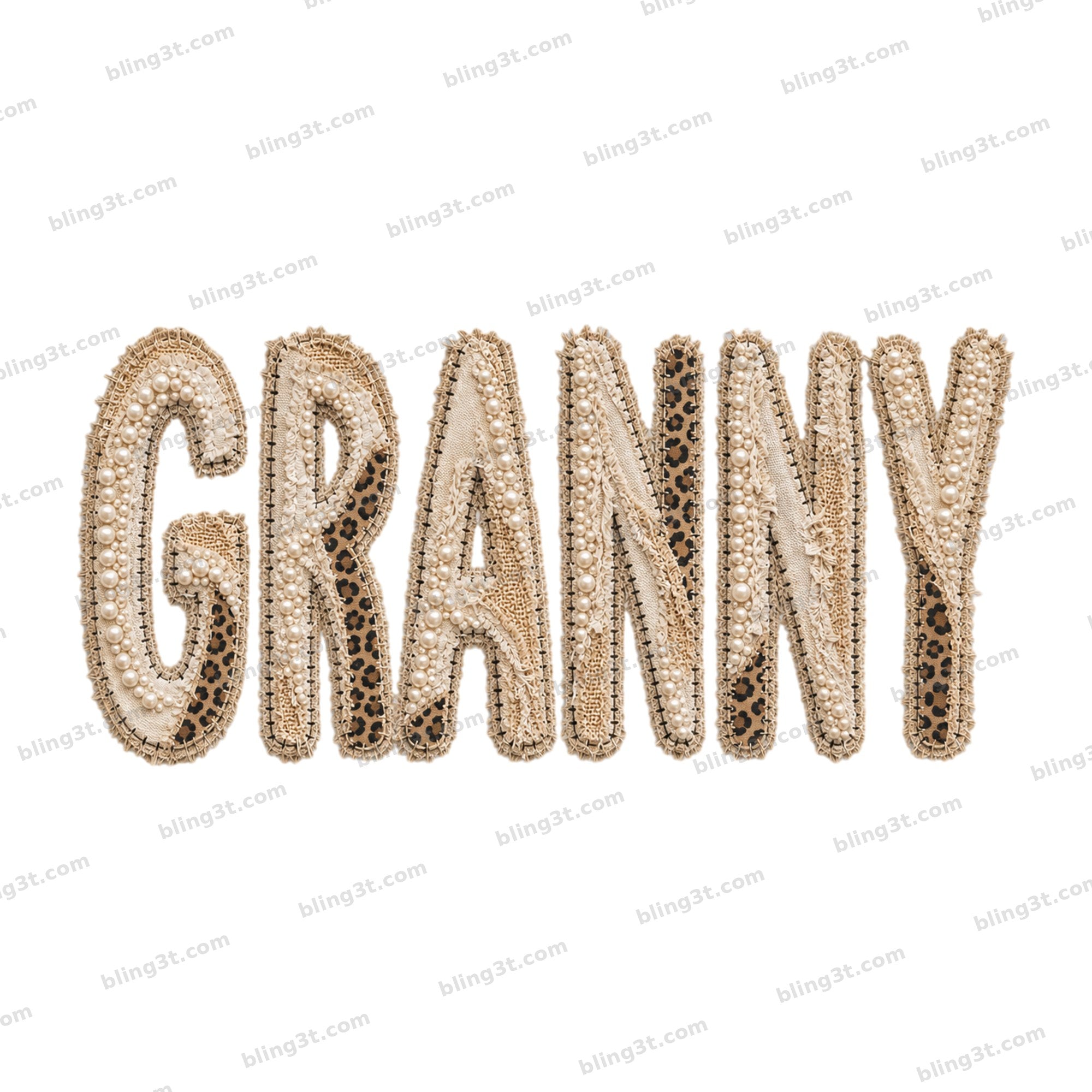 Granny Pearl Leopard Varsity Letters