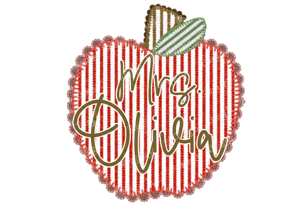 Personalized Seersucker Apple