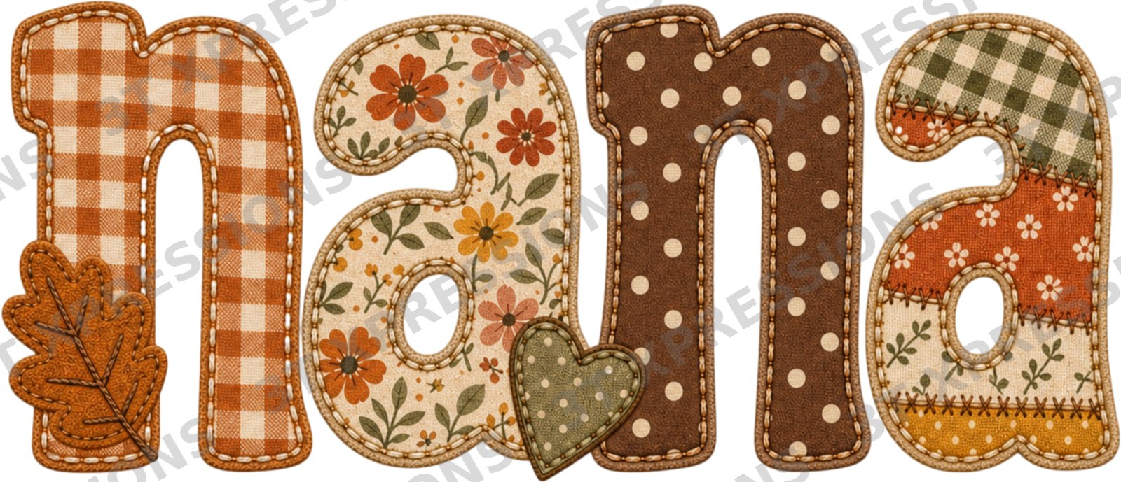 Personalized Fall Patchwork Name