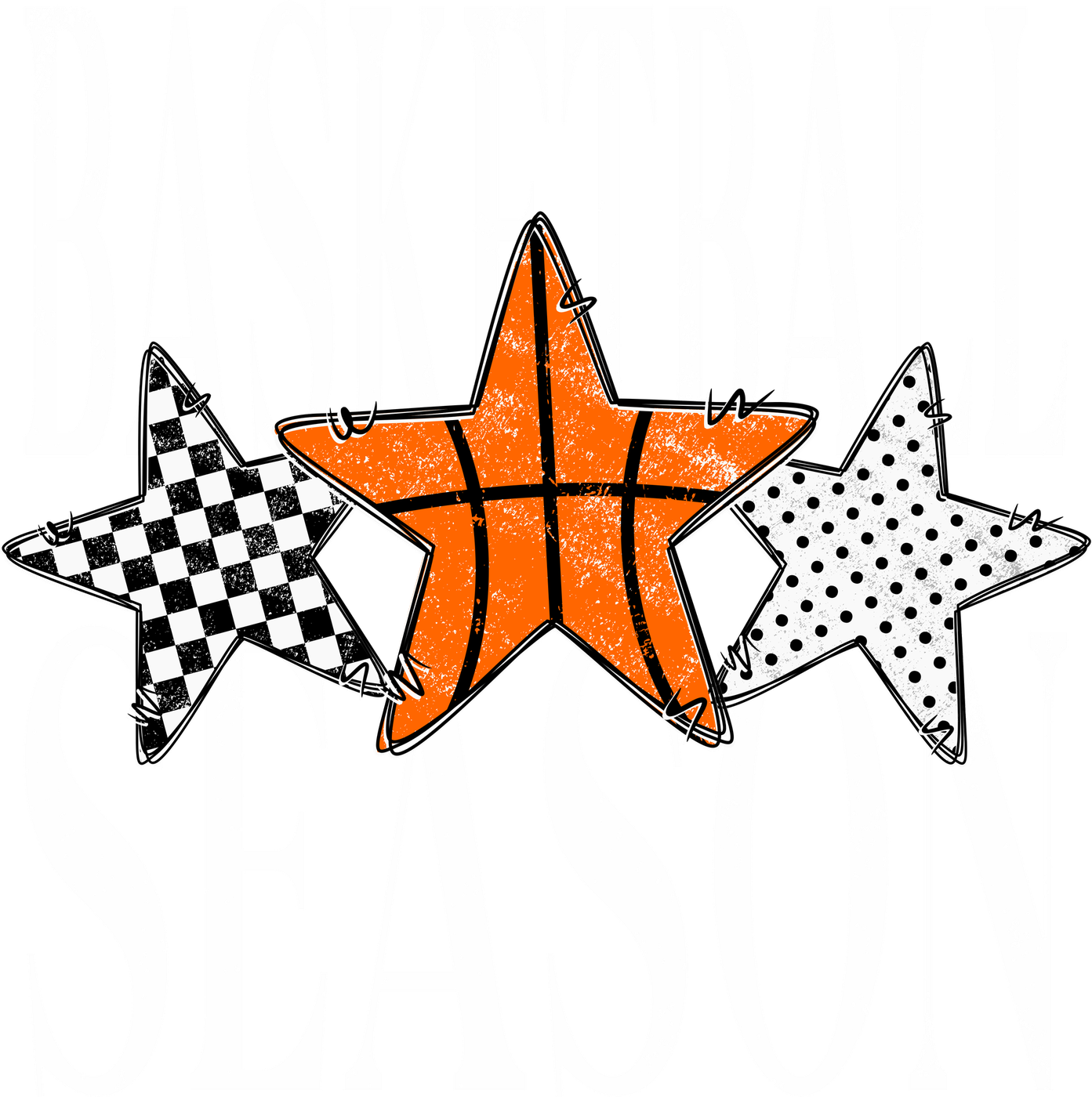 Basketball Season Star Trio White DTF transfer