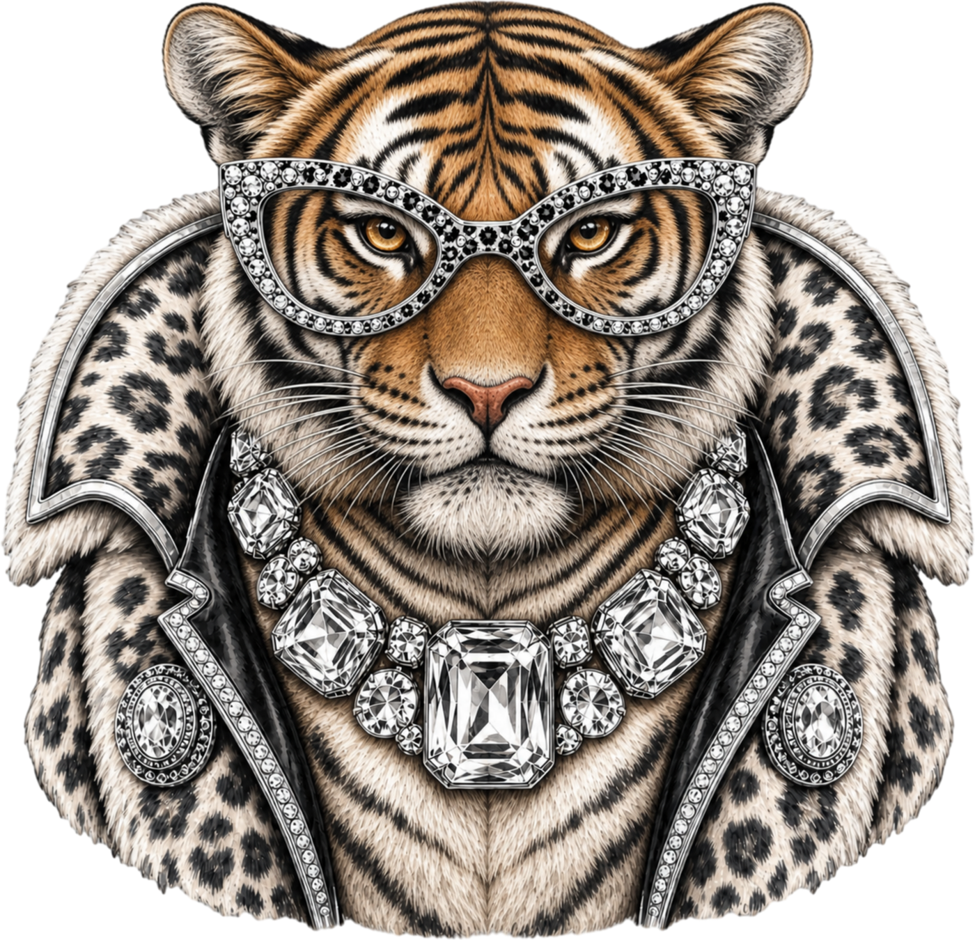 Bling Tiger DTF transfer