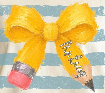Personalized Pencil bow with stripes