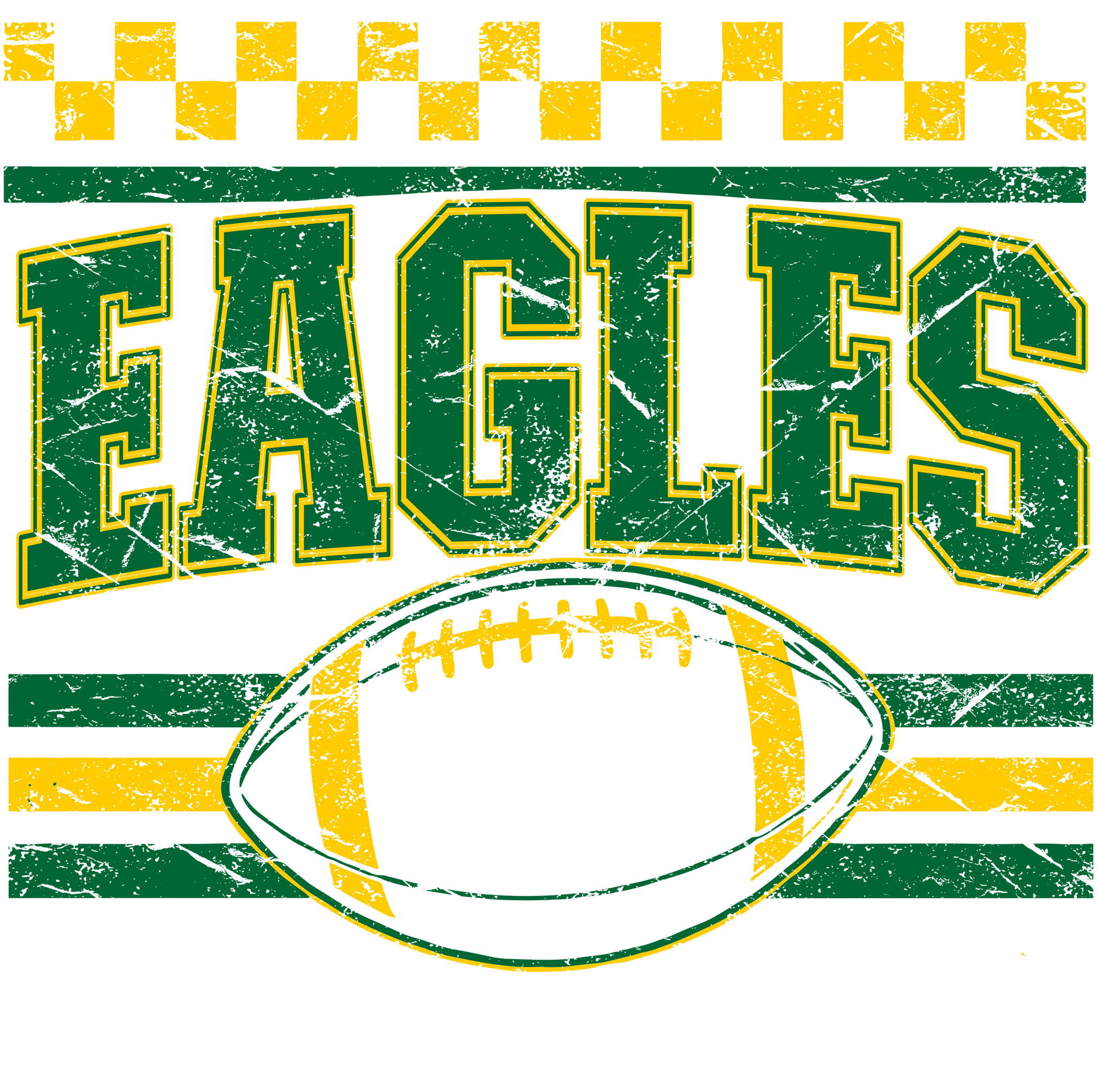 Football In Two Color Script Personalized 2 color Checkered andstripe football - Bling3t