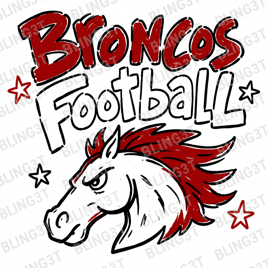 Personalized Broncos star doodle