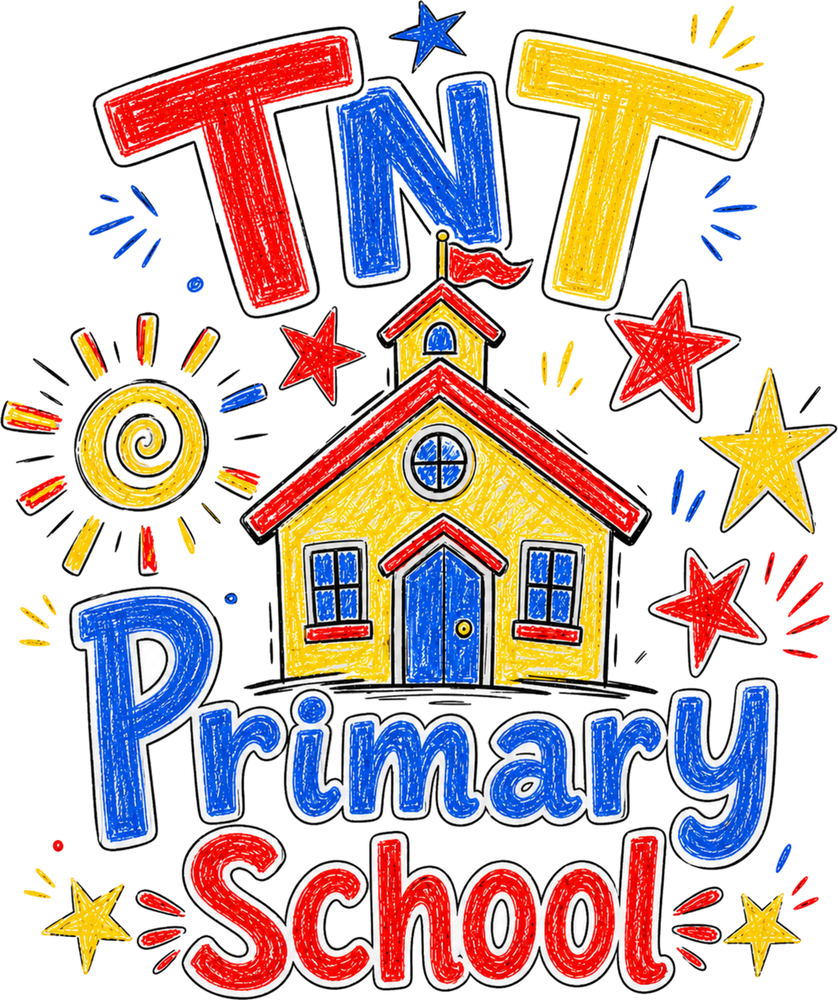 Personalized Crayon School House DTF transfer