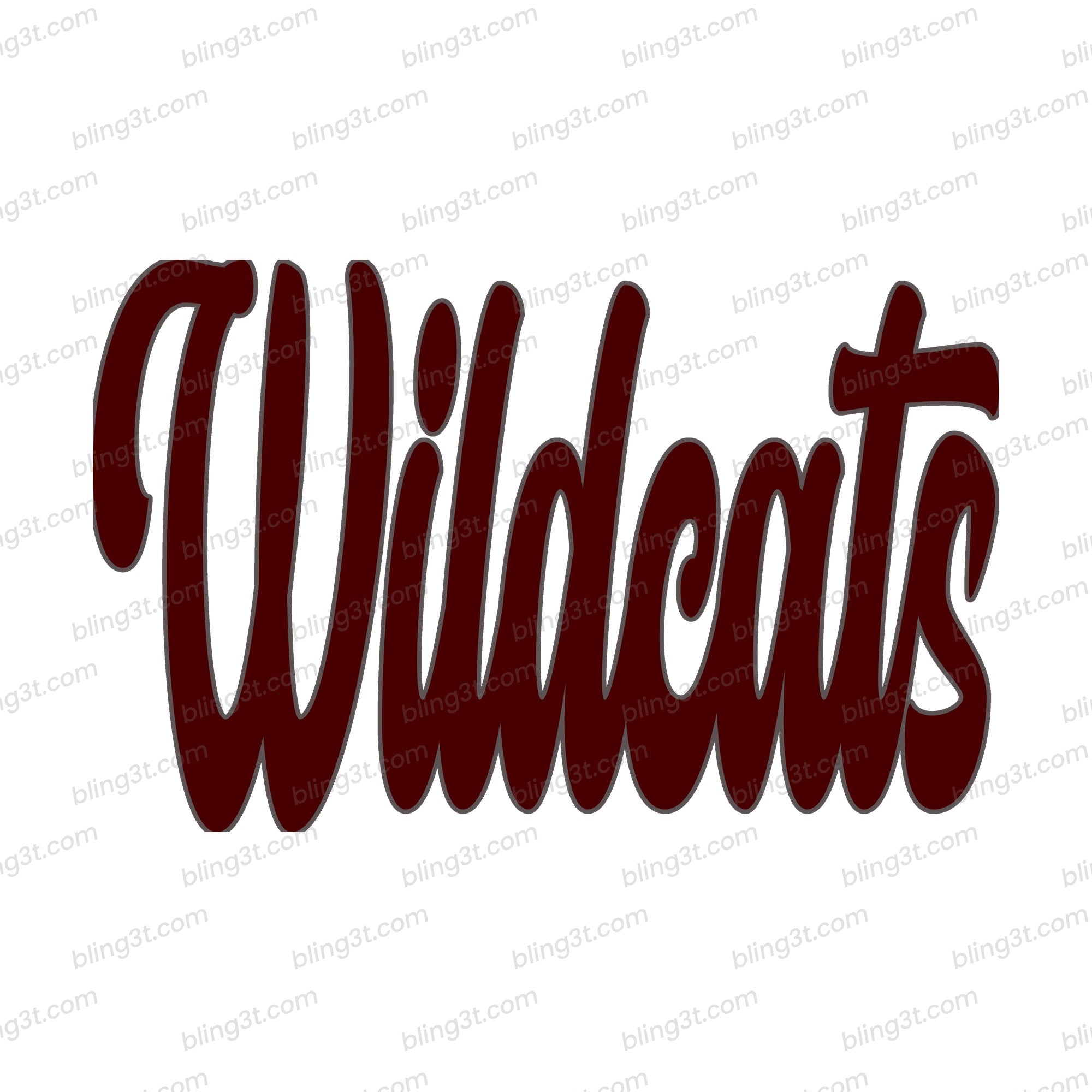 Personalized vintage athletic script team name with outline, DTF transfer