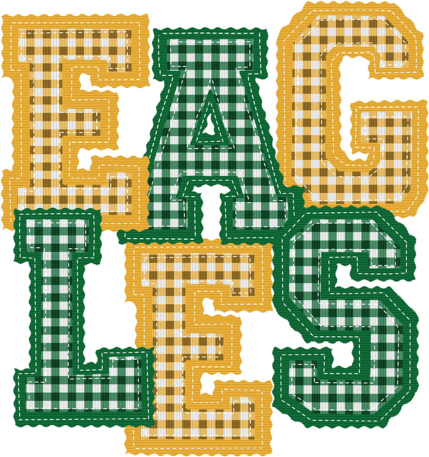 Personalized gingham 2 color team name