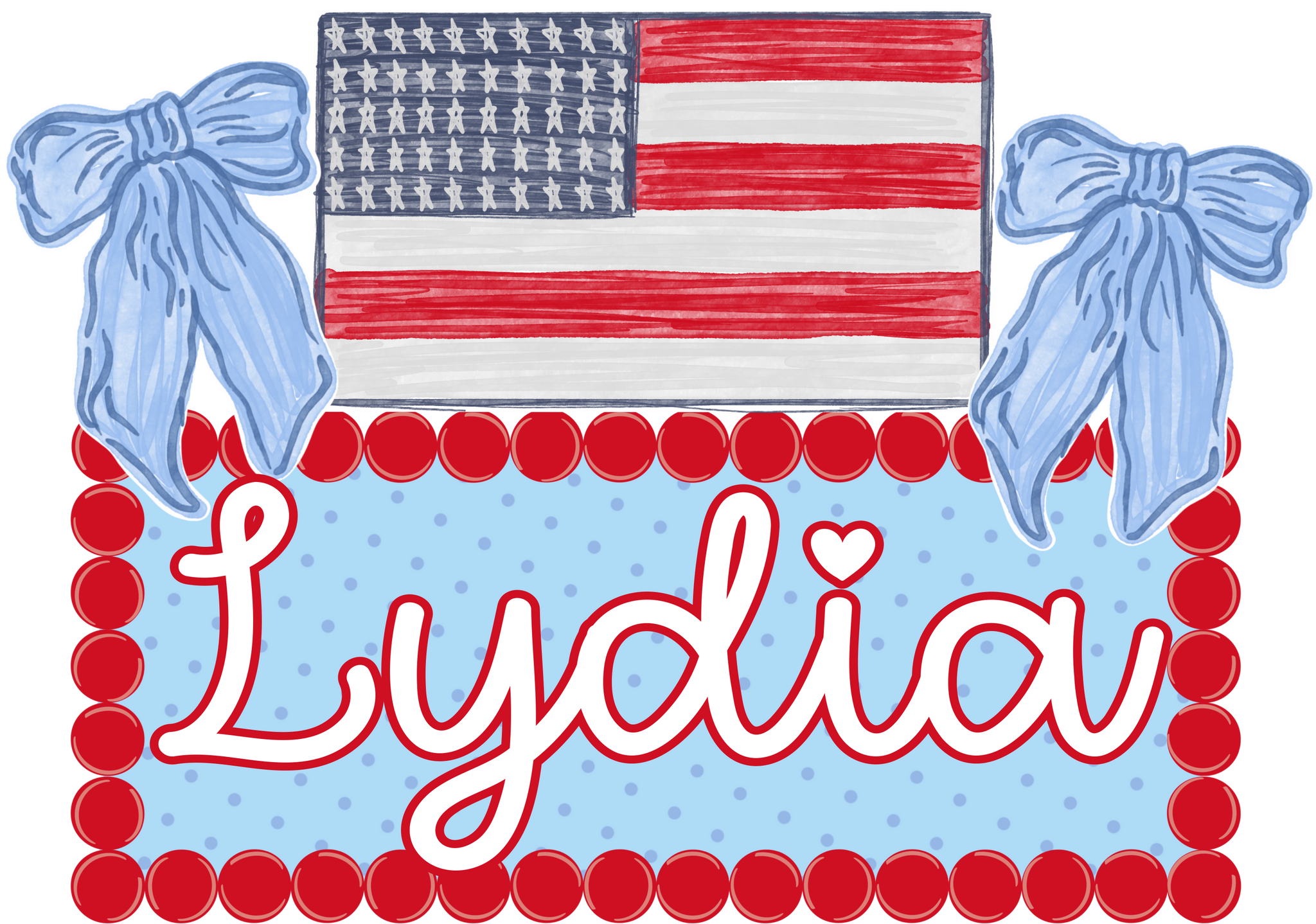 Personalized Patriotic Flag name plate