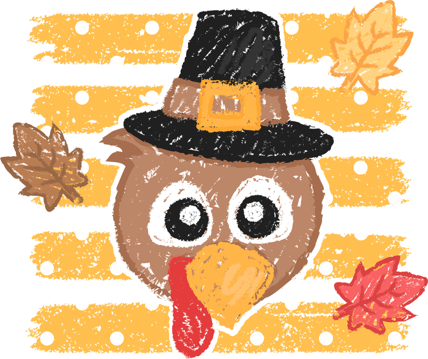 Pilgrim Turkey Fall Stripes Yellow DTF transfer