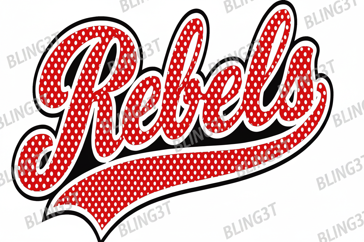 Personalized Vintage polkadot word with tail - Bling3t